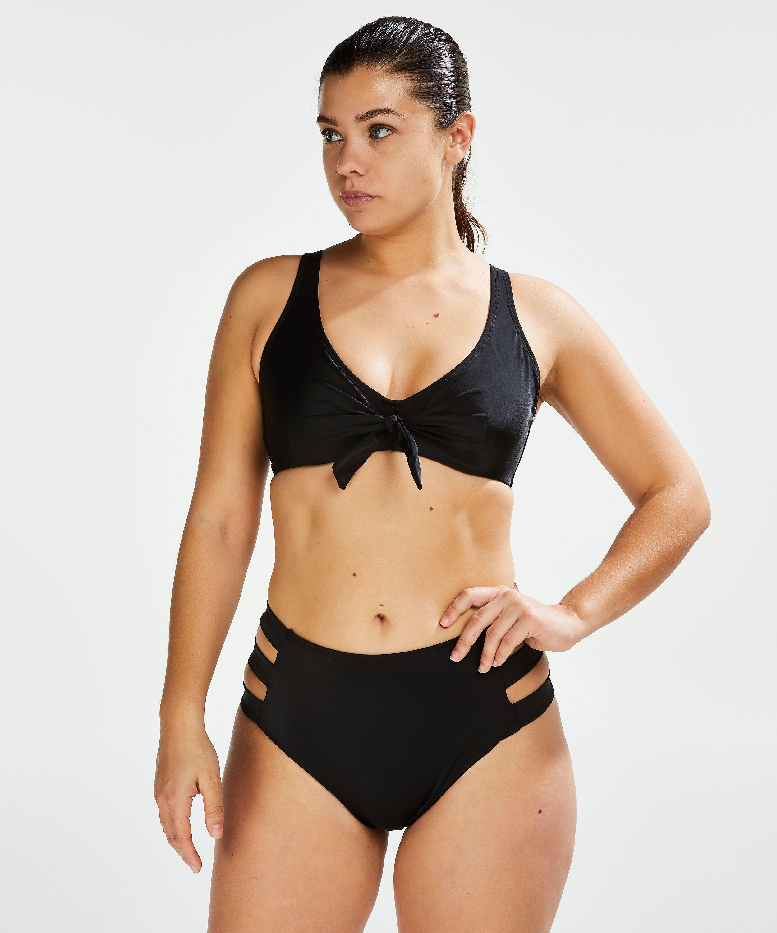 Hoher Bikinislip Sunset Dream, Schwarz
