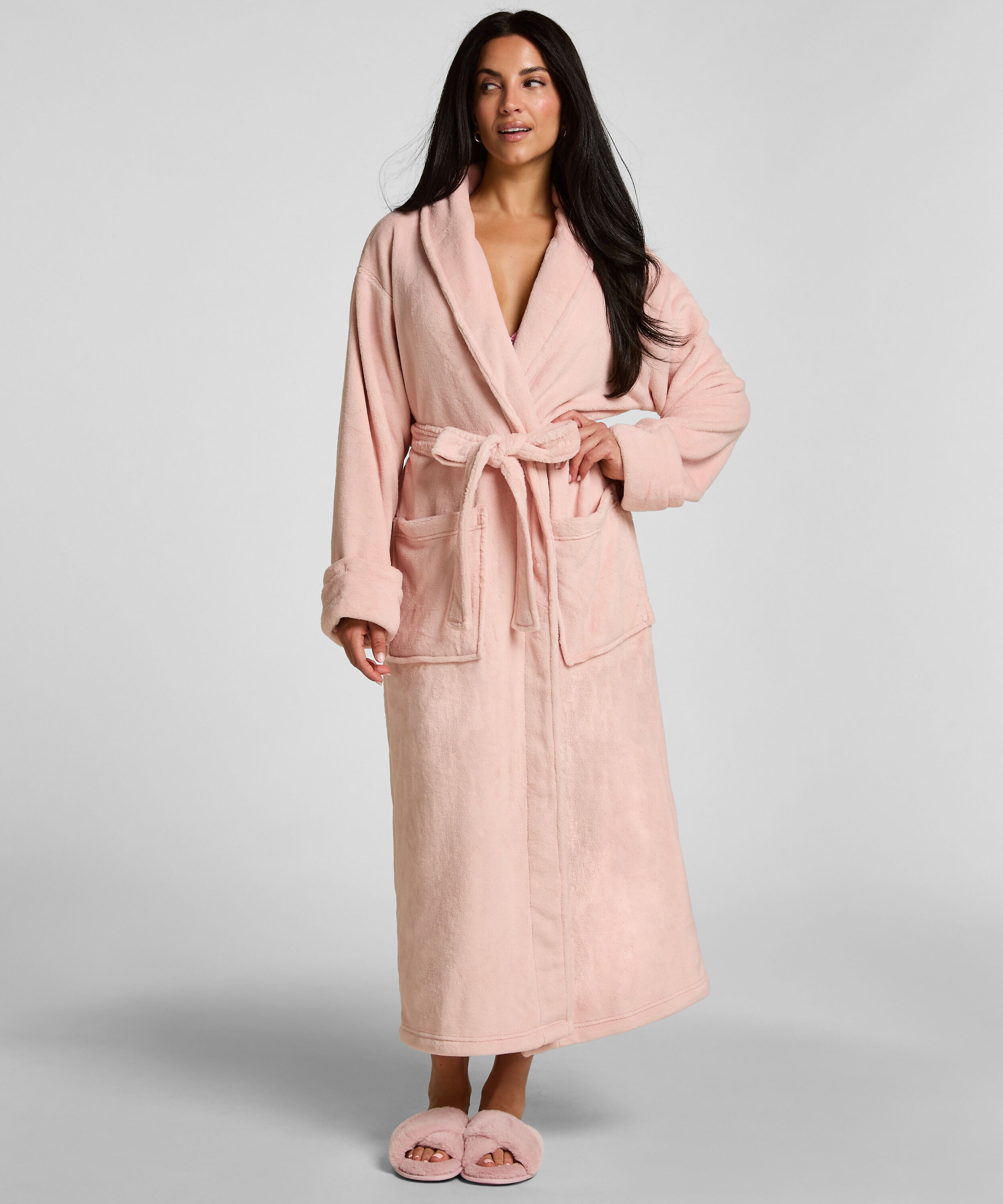 Weicher Fleece-Bademantel, Rose
