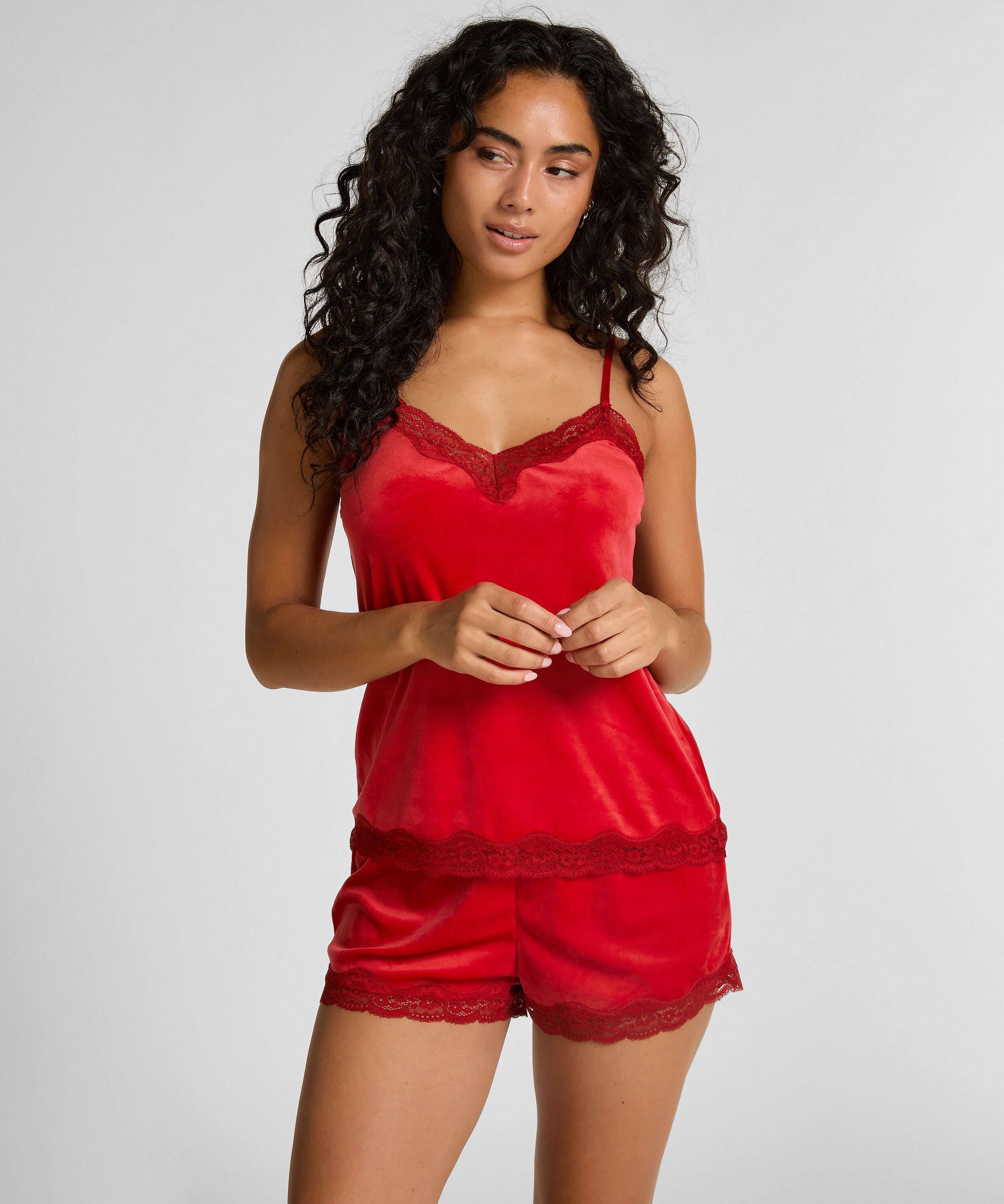 Samit-Spitzen-Short, Rot
