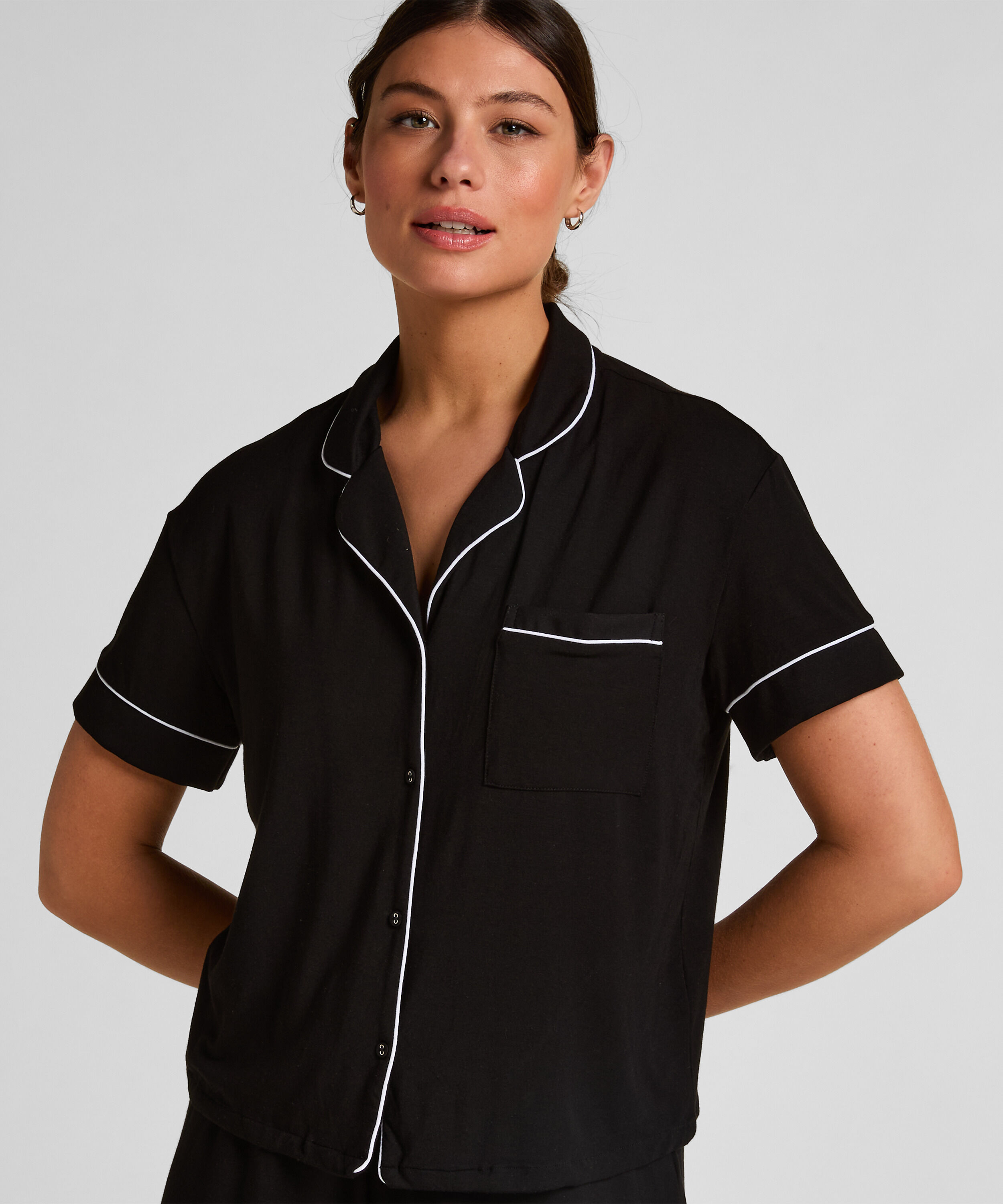 Pyjama Set Jersey Essential, Schwarz