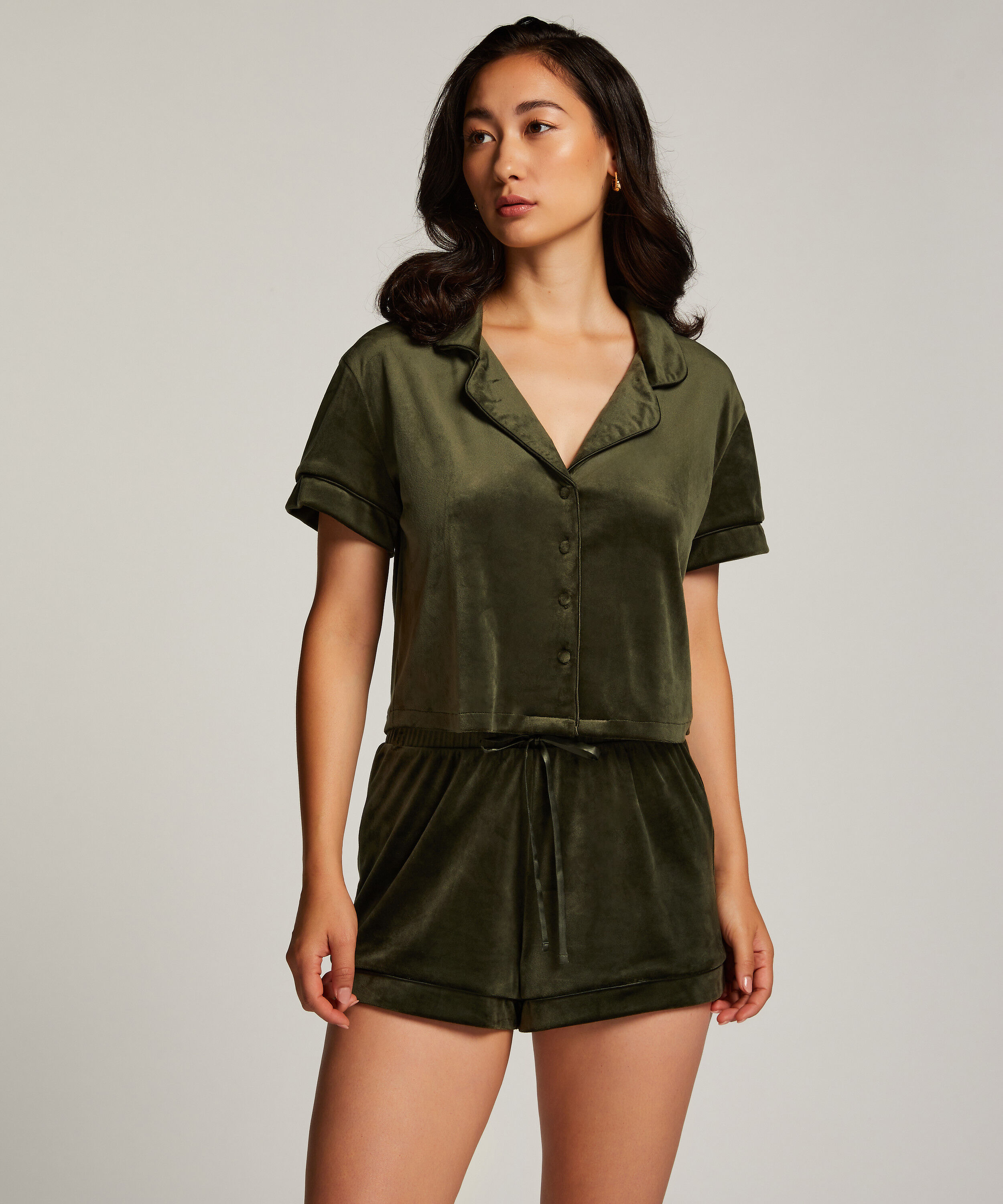 Shorts Velours, Grün