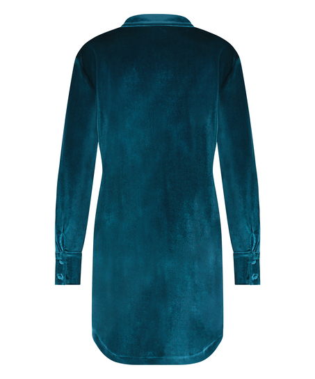 Glänzendes Velours-Nachthemd, Blau