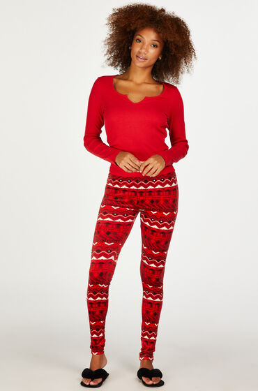  Velour Leggings Red