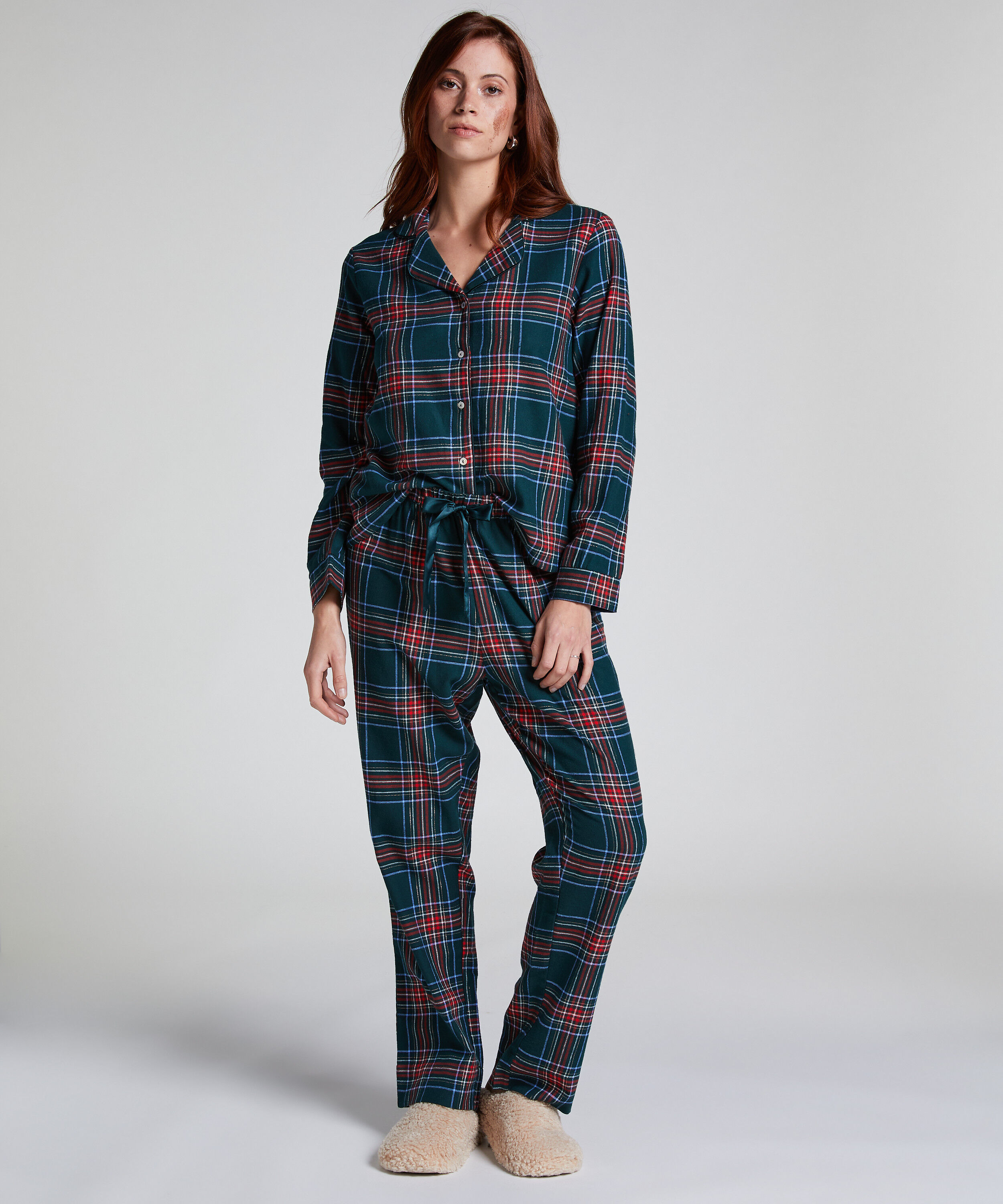 Pyjamaset Flannel, Grün Pyjamaset Flannel, Grün