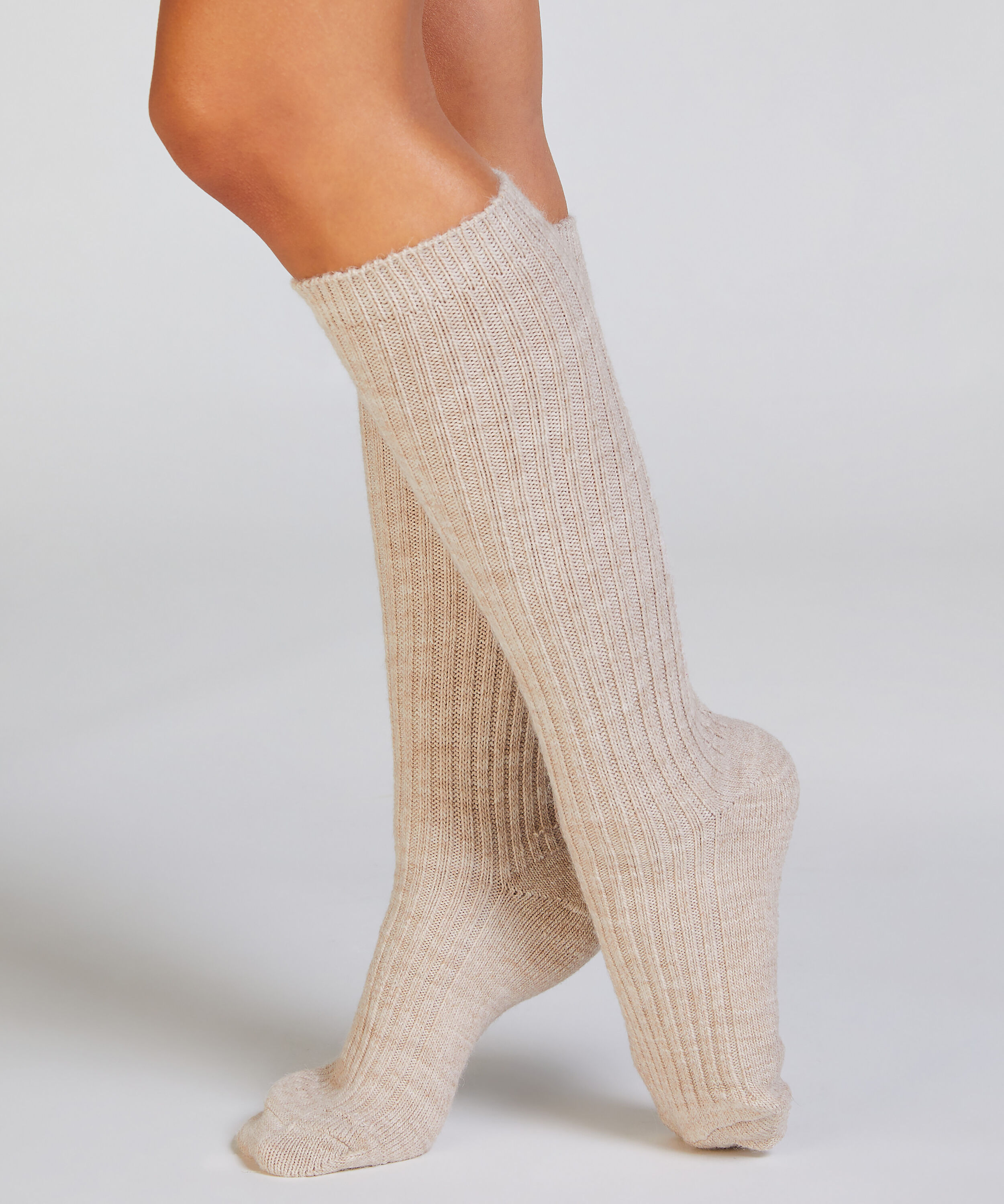 1 Paar Stricksocken, Beige 1 Paar Stricksocken, Beige