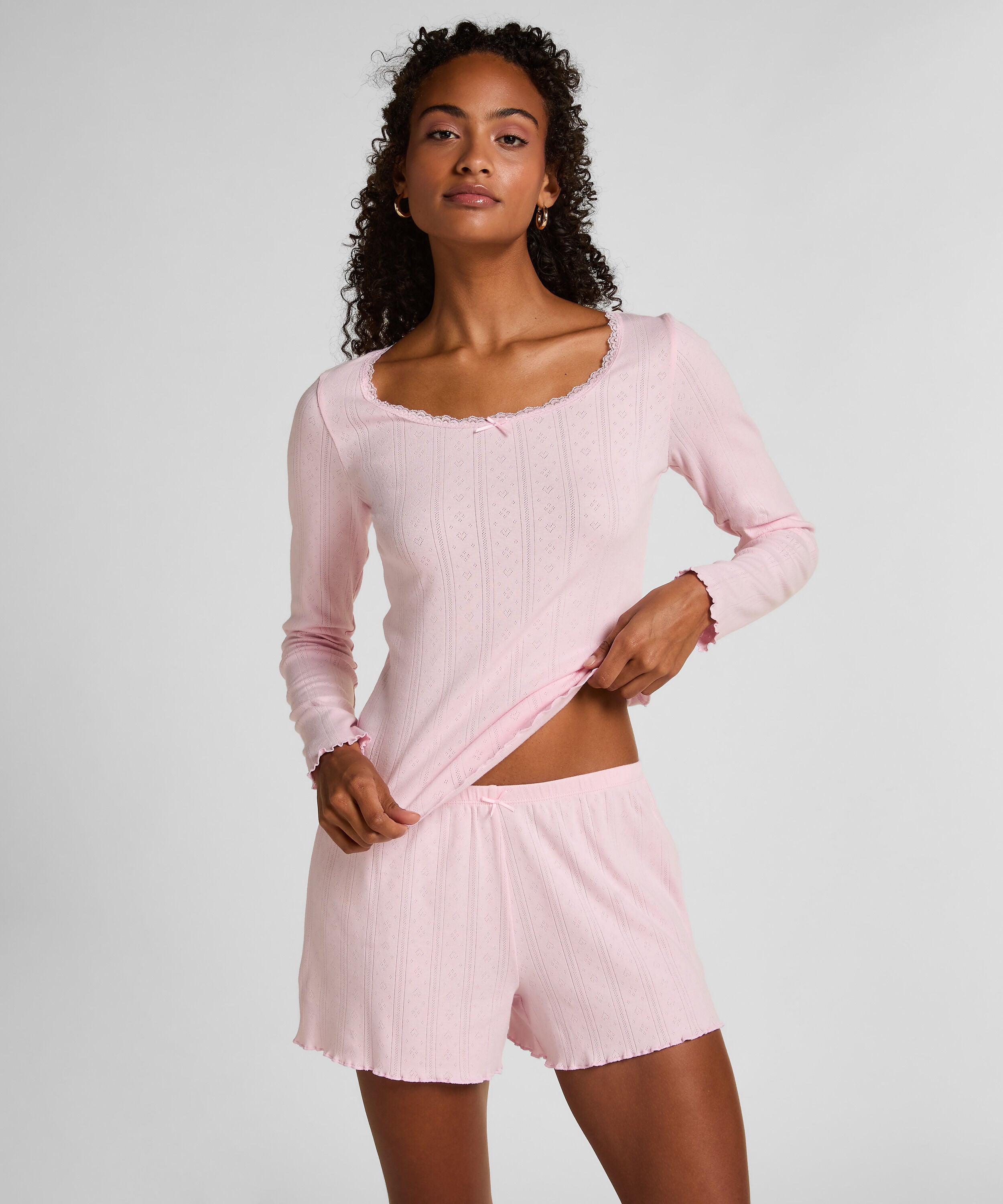 Pointelle-Shorts, Rose