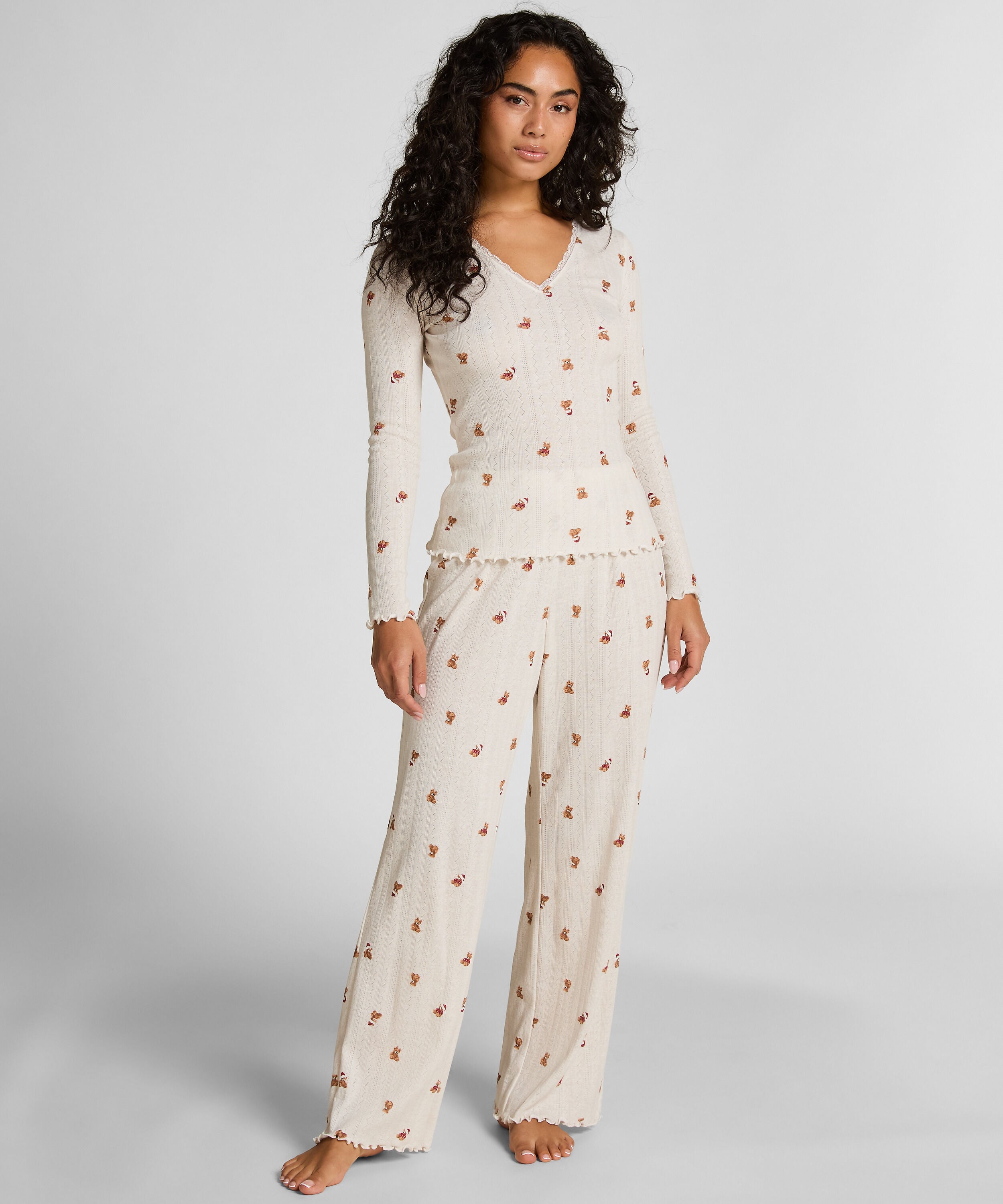 Pyjamahosen Pointelle, Weiß Pyjamahosen Pointelle, Weiß