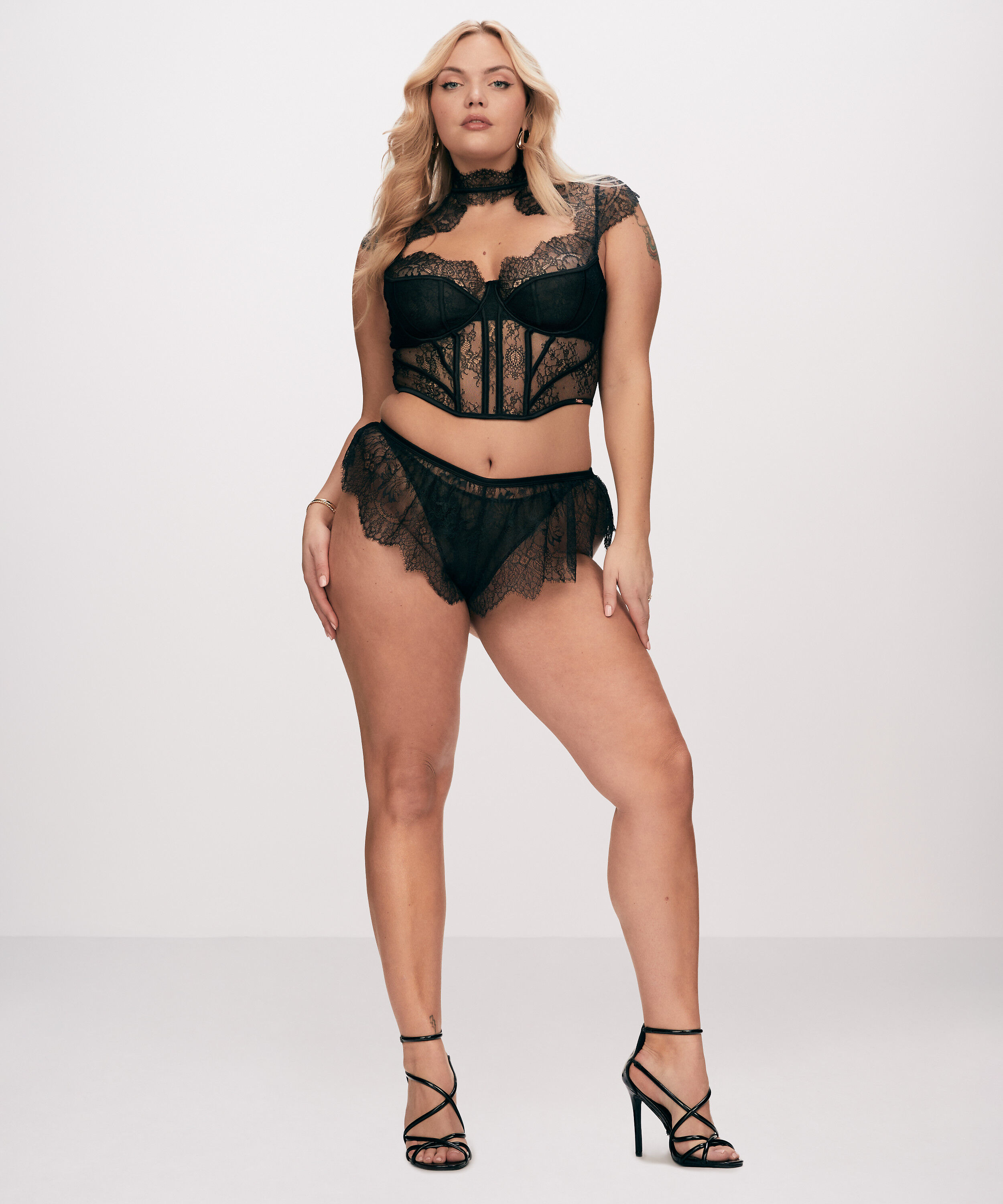 Französischer Slip Lace Camille, Schwarz