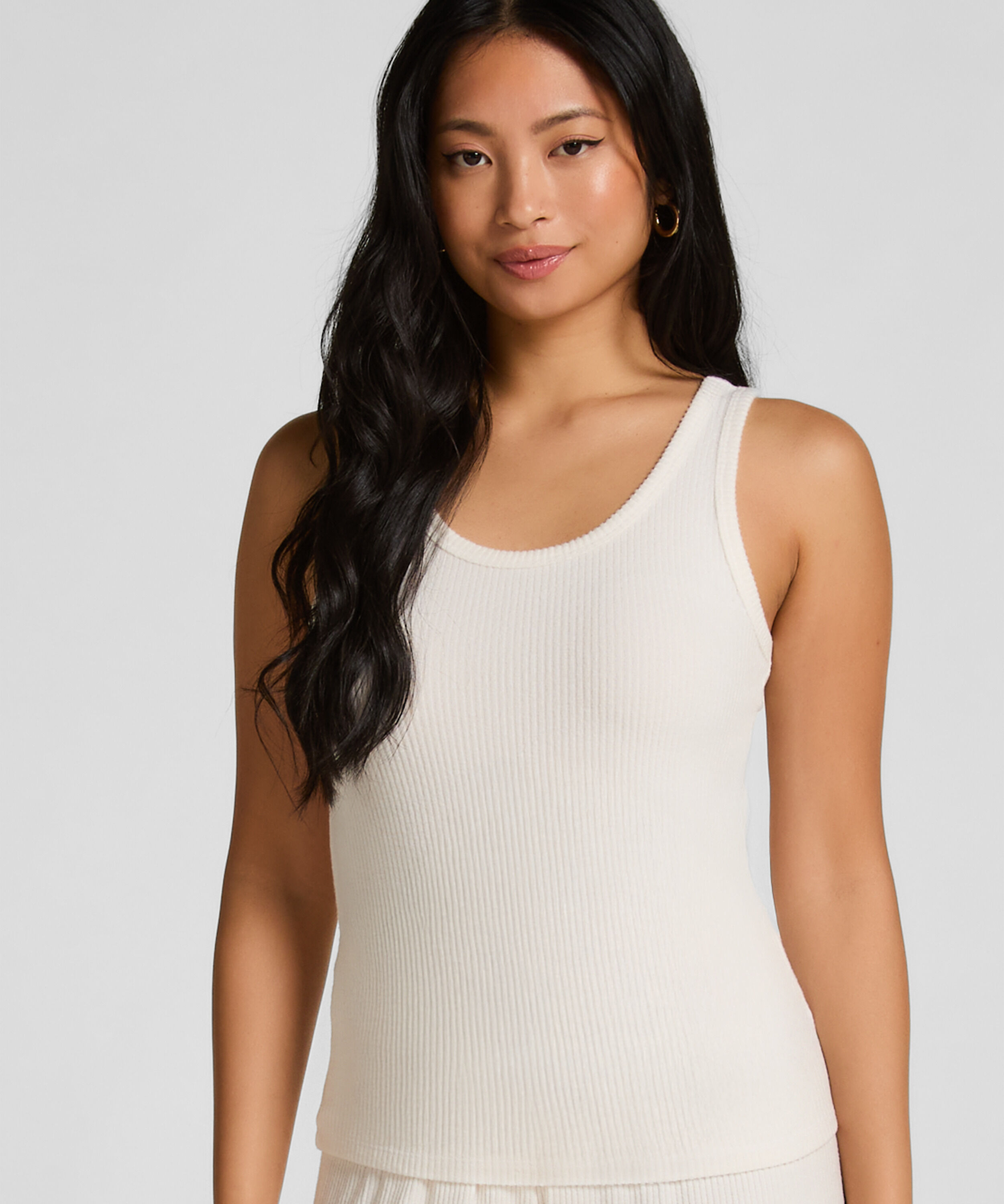 Singlet aus gebürstetem Jersey-Rippstrick