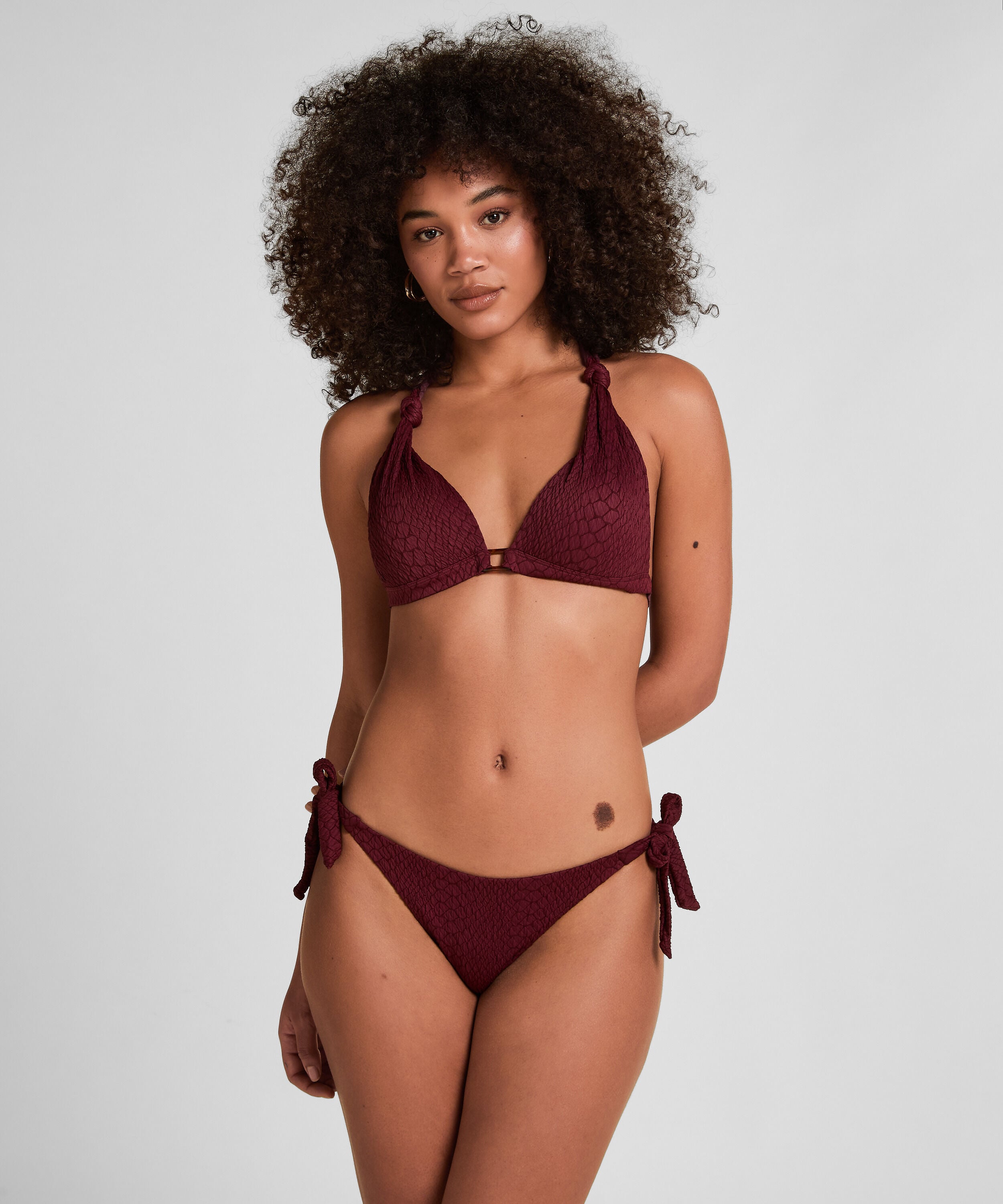 Hoher Taille Shaping Bikinihose Aruba, Lila