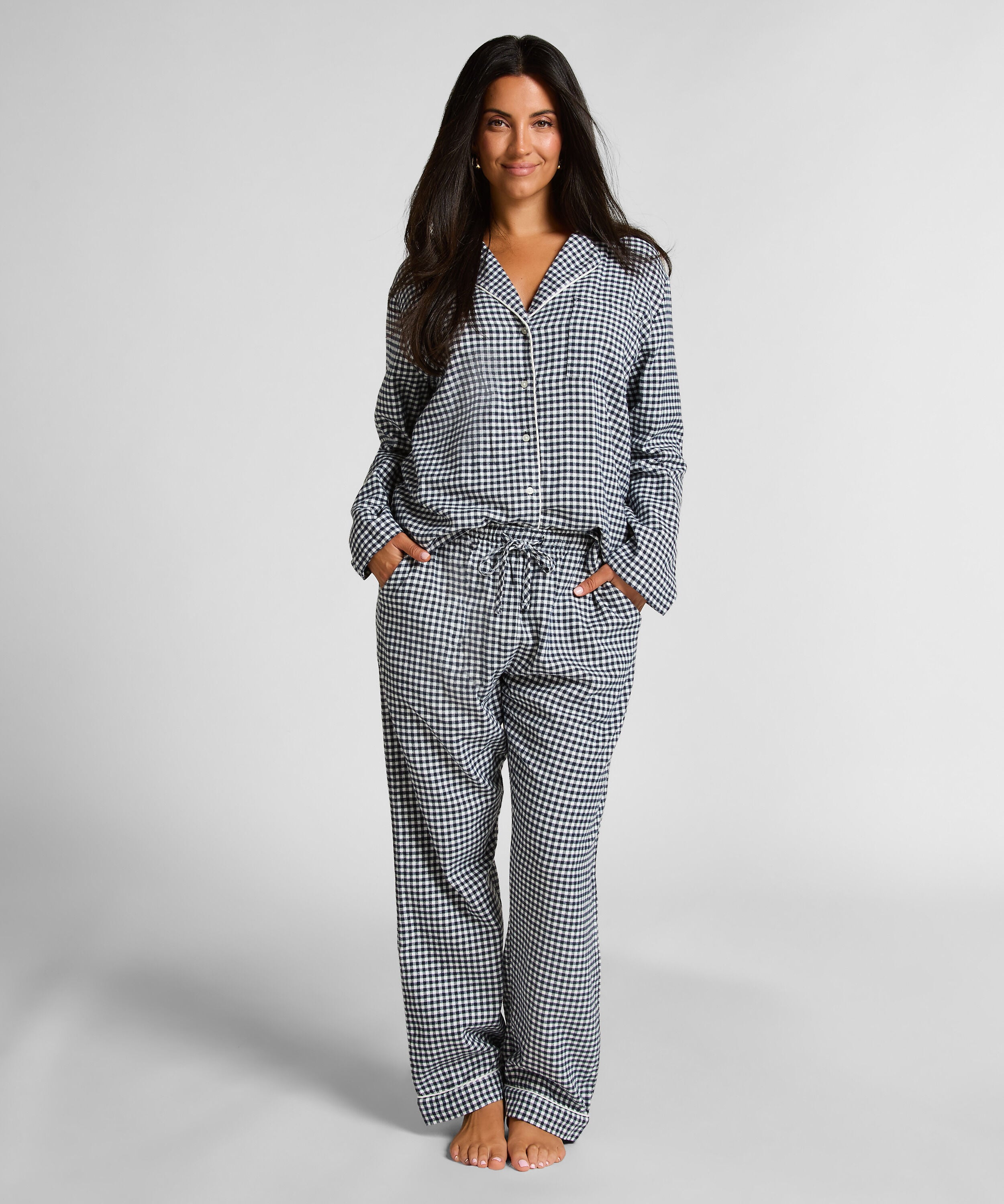 Pyjamahose aus Flanell, Blau Pyjamahose aus Flanell, Blau
