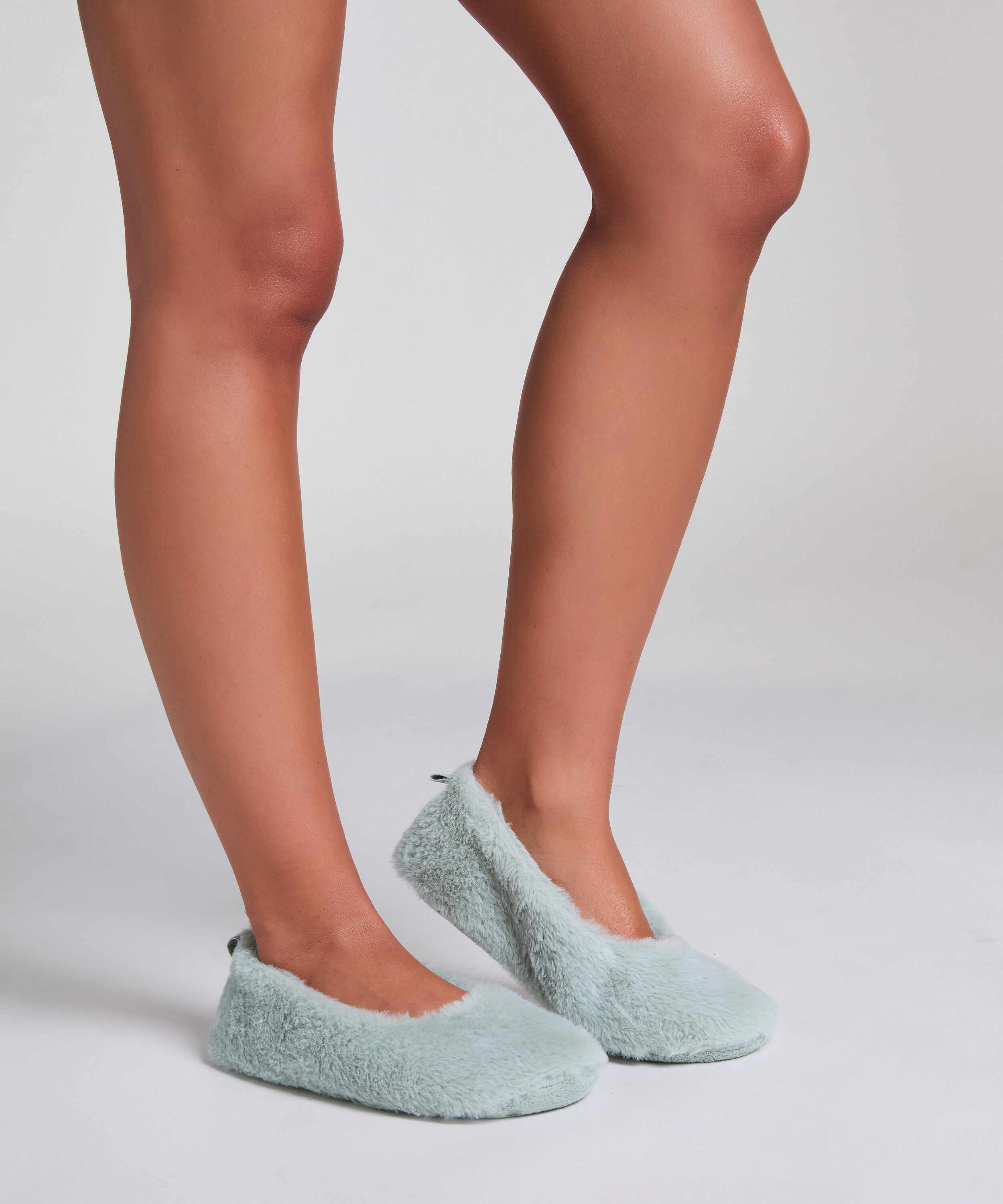 Kunstpelz-Ballerina, grün