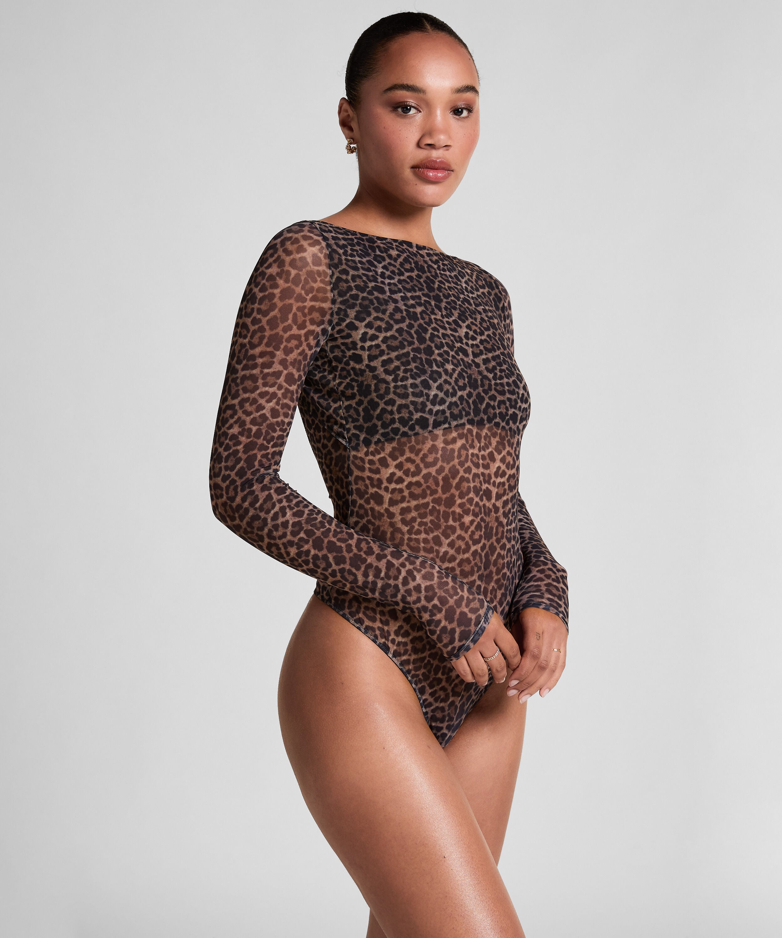 Leopard-Langarmbody Tara, Schwarz Leopard-Langarmbody Tara, Schwarz