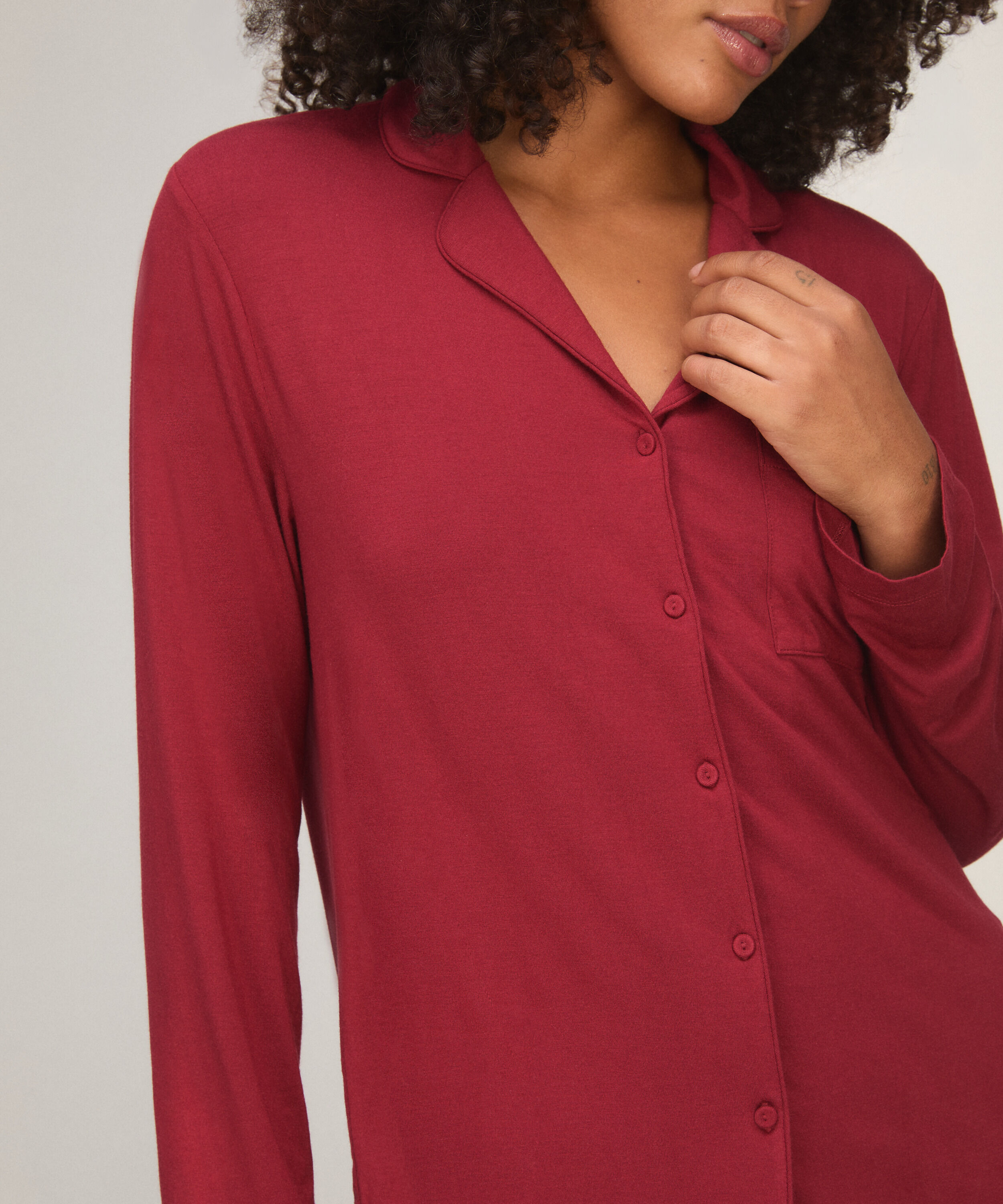 Pyjama Jacke Jersey Essential, Rot Pyjama Jacke Jersey Essential, Rot