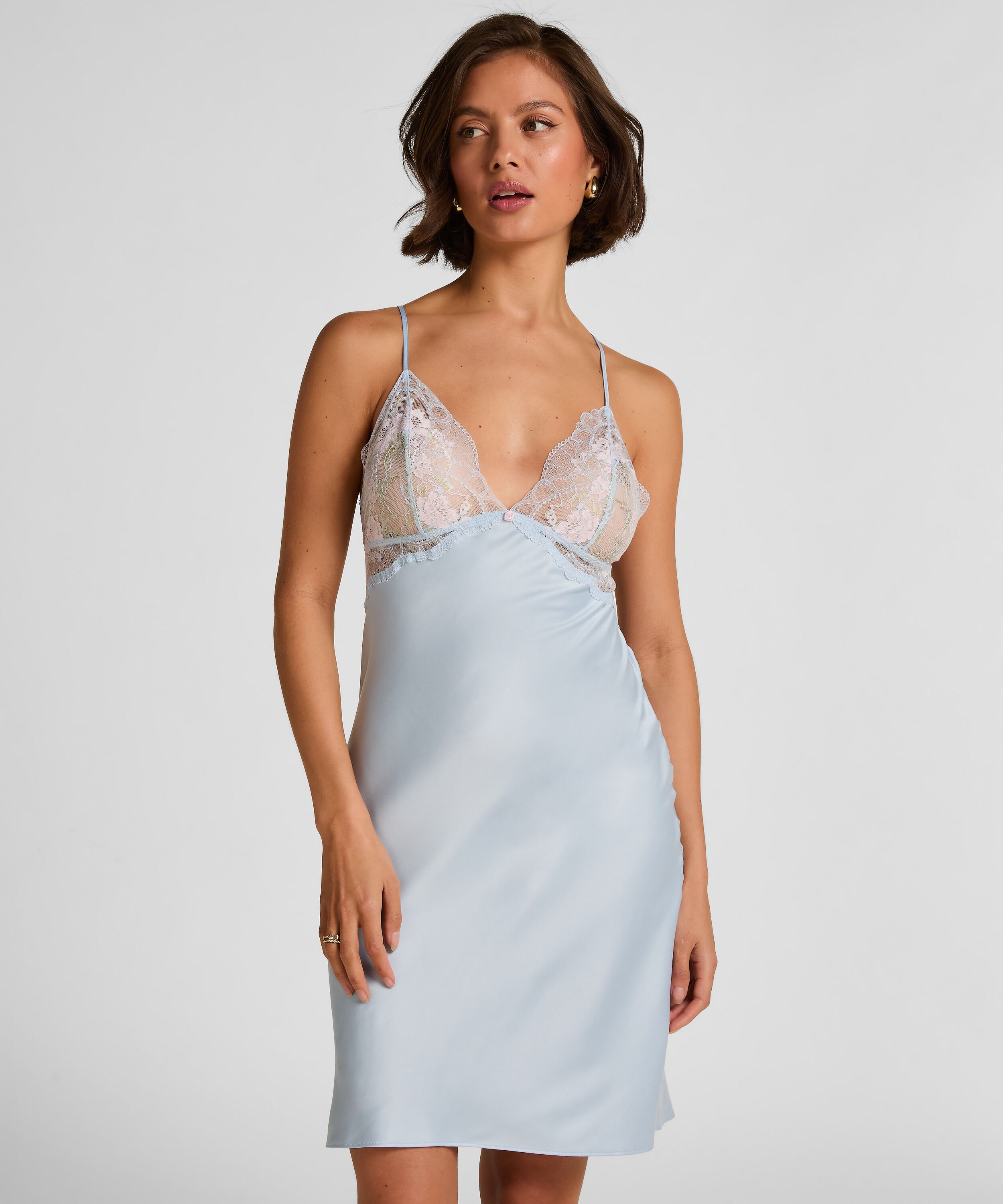 Miri Satin-Negligé, Blau Miri Satin-Negligé, Blau