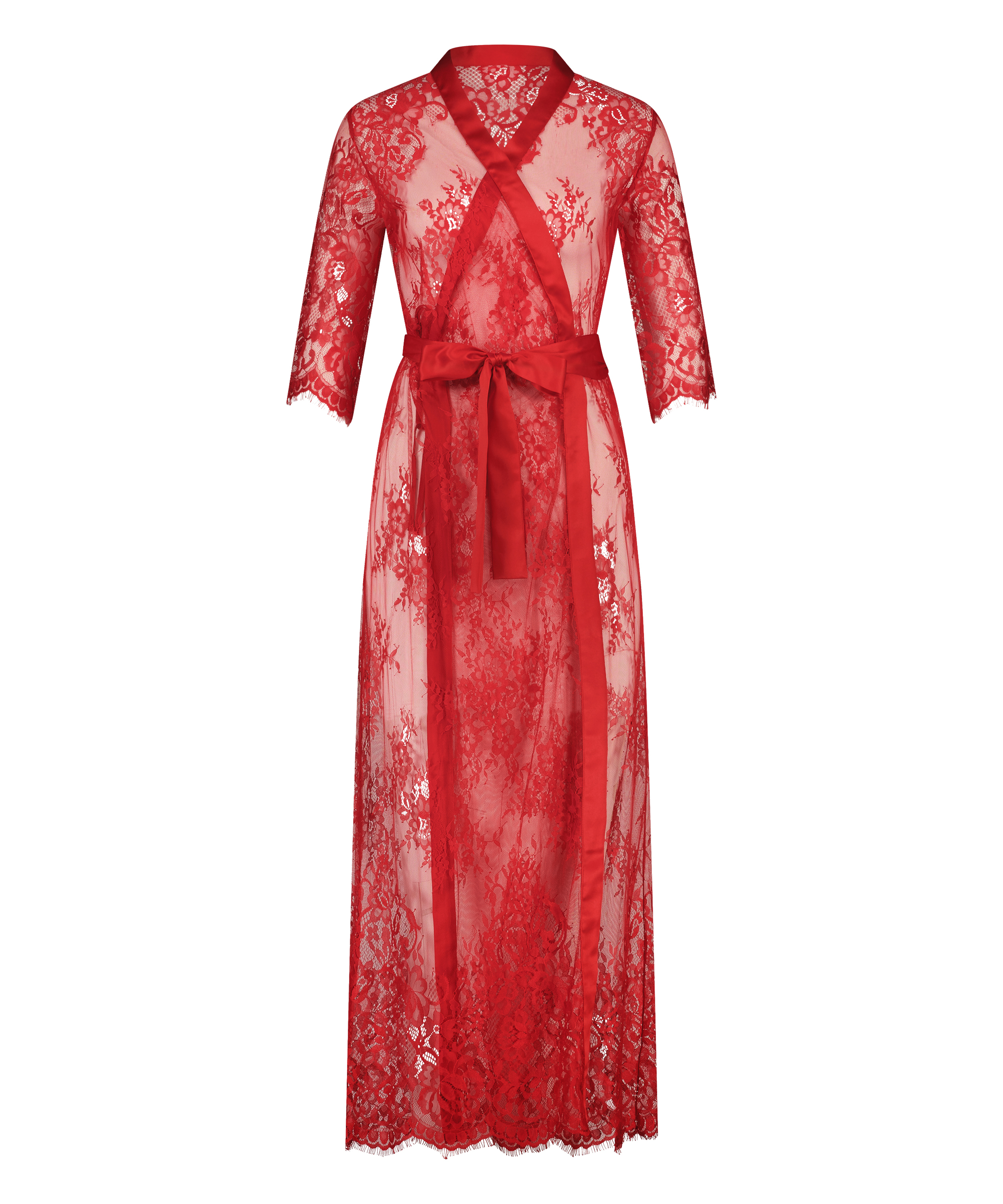 Kimono Allover Lace lang, Rot, main