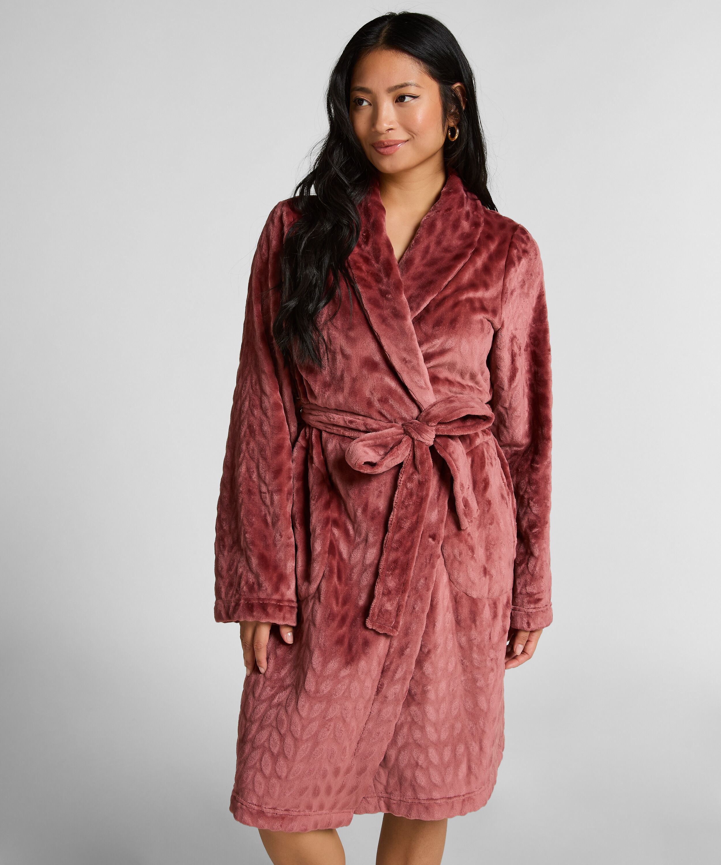 Bademantel Fleece, Lila