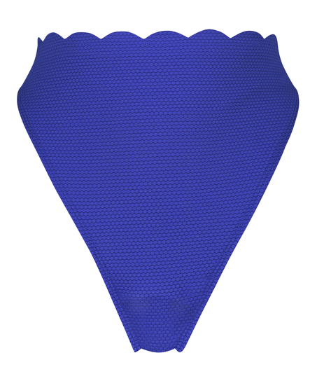 Bikini-Slip mit hohem Beinausschnitt Scallop, Blau