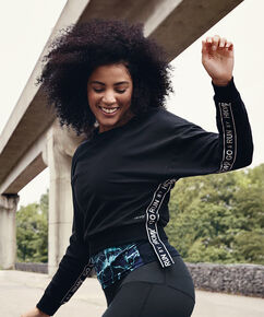 HKMX Cropped Sweater, Schwarz