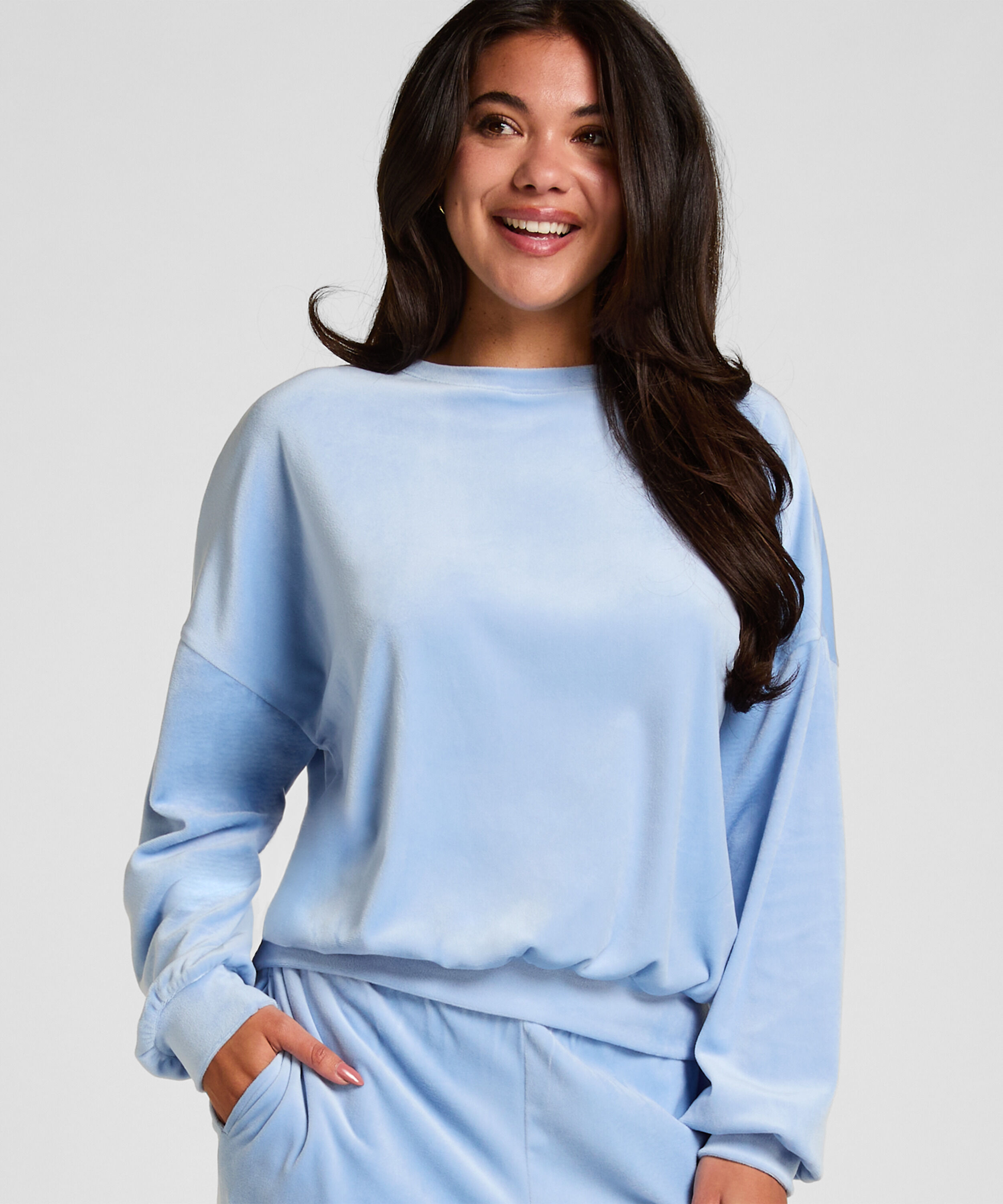 Velours Top, Blau