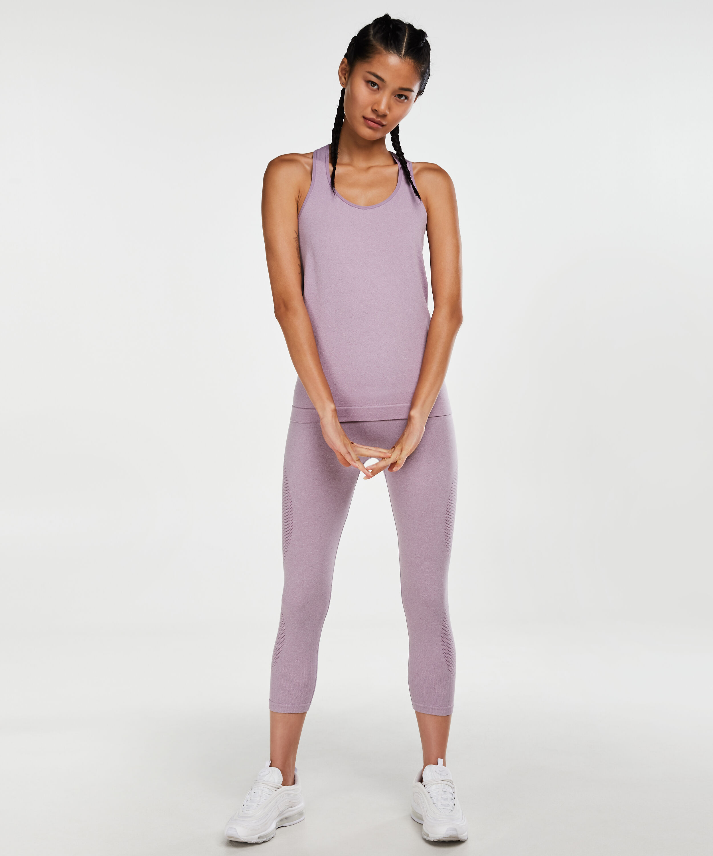 HKMX Capri hohe Taille Rundstrick, Lila