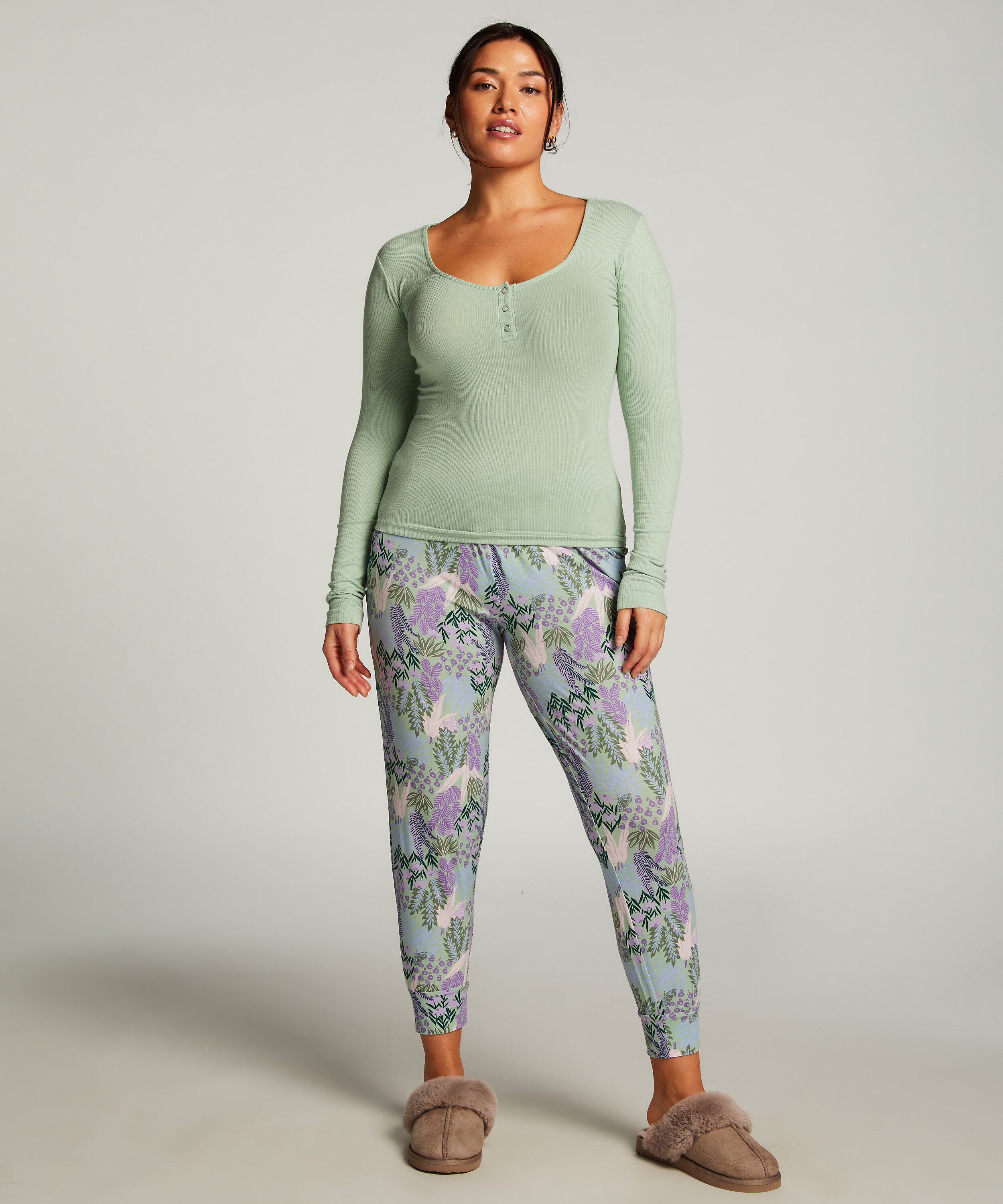 Tall Pyjamahose, Grün Tall Pyjamahose, Grün