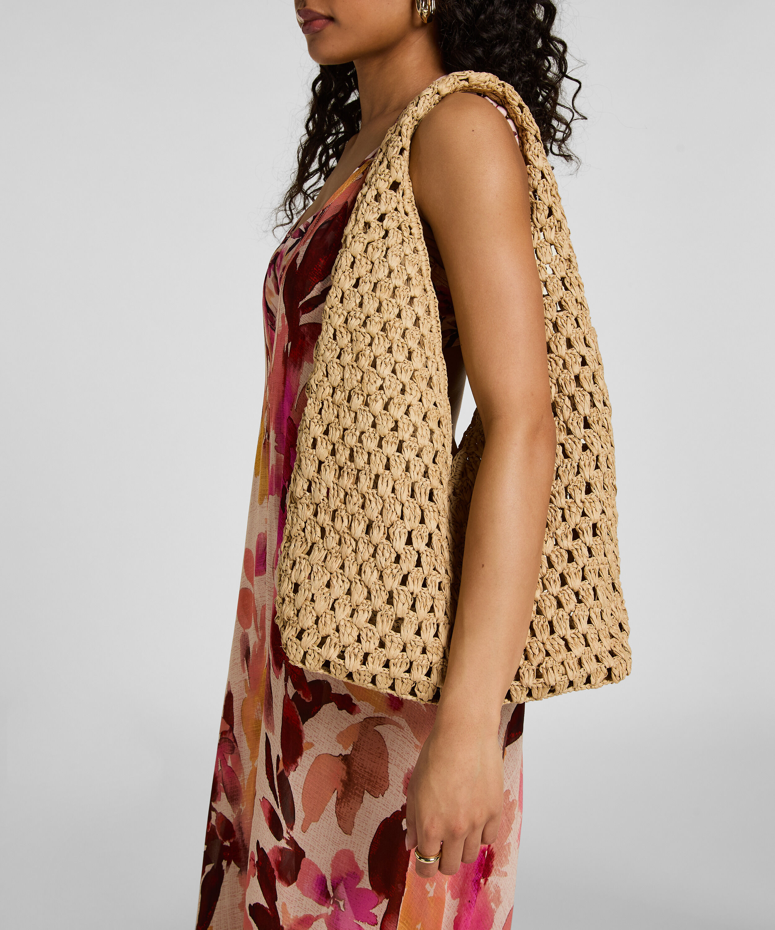 Strandtasche Raffia, Beige