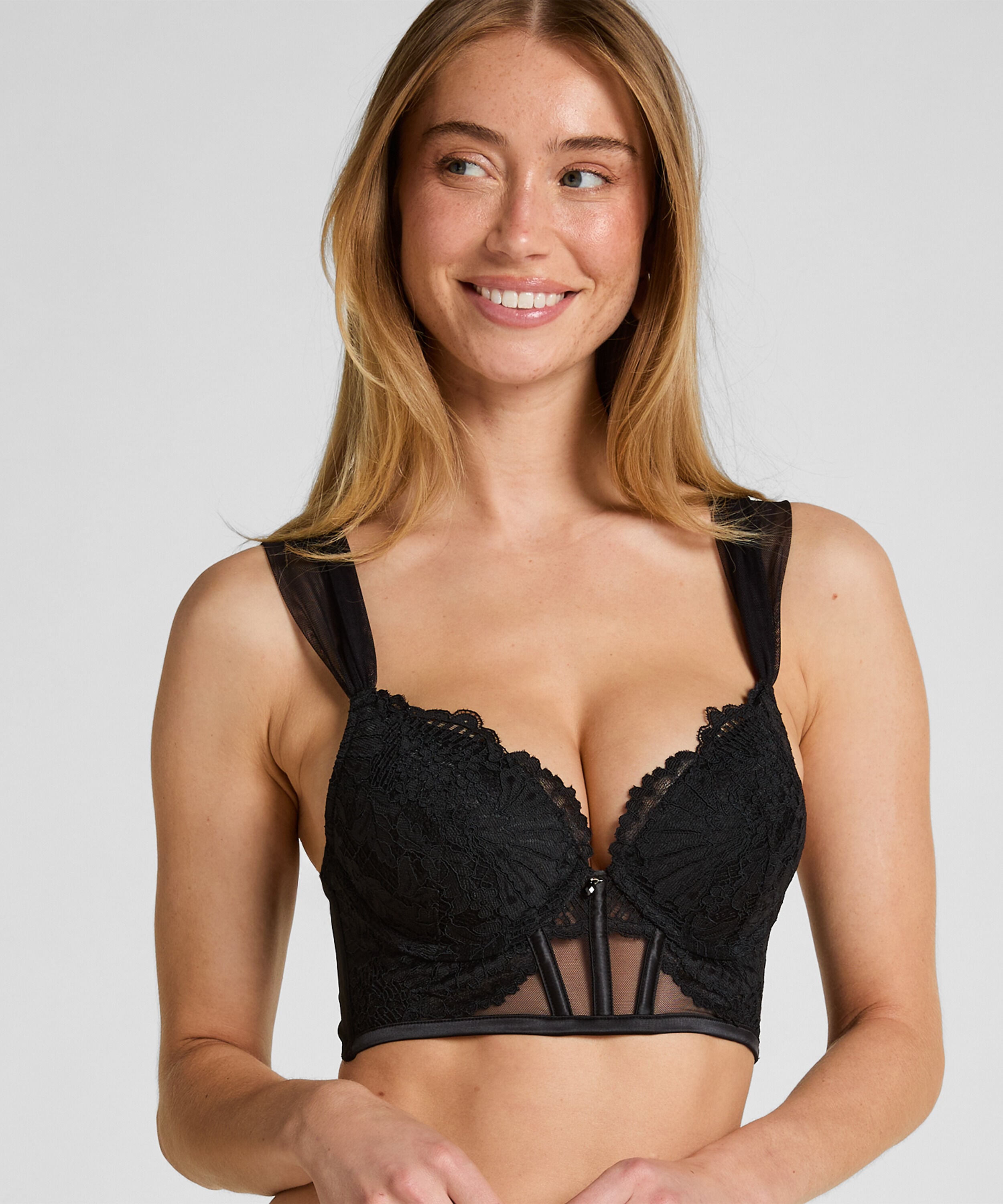 Whitney Gepolsterter Longline-Push-up-BH mit Bügel
