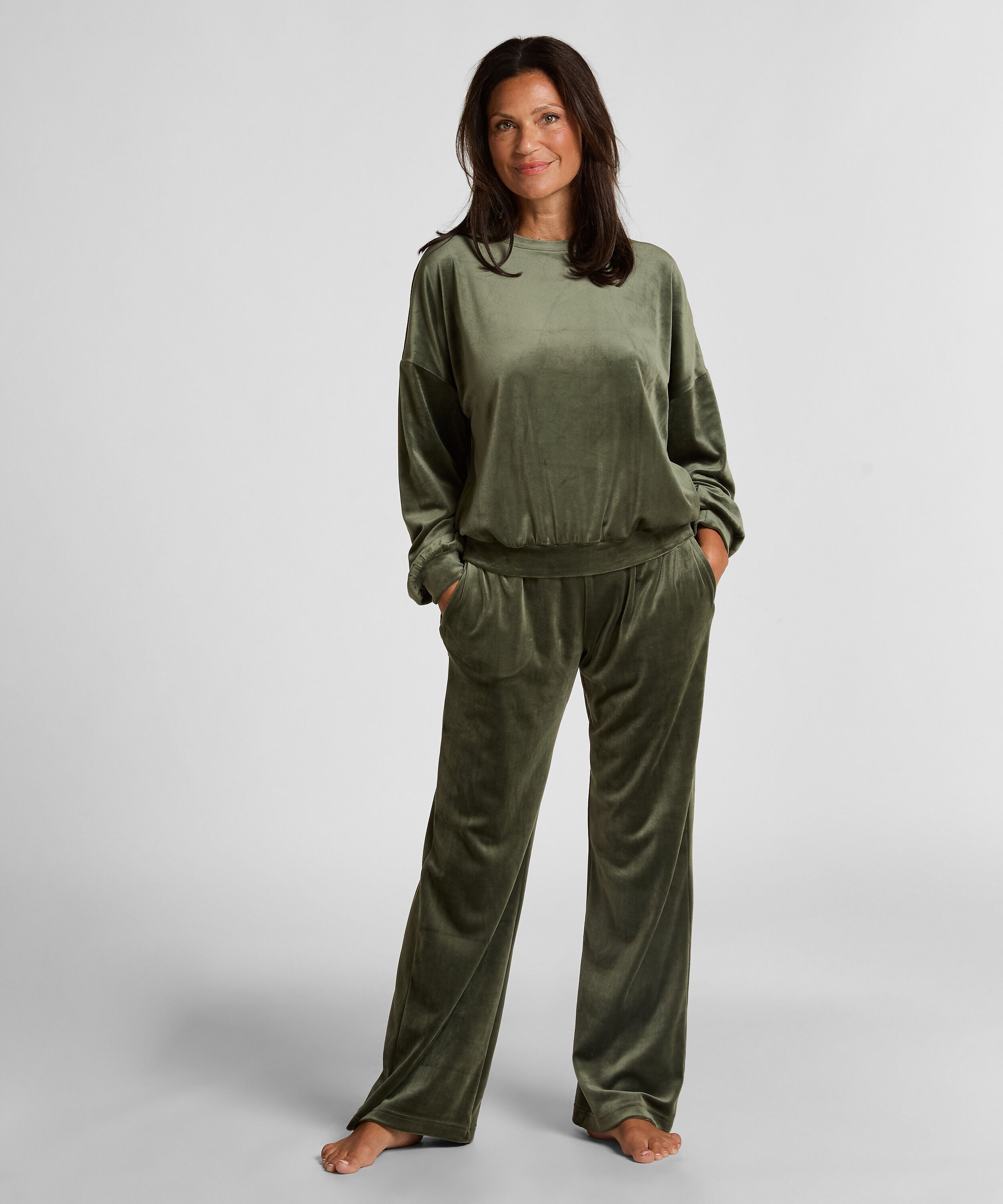 Pyjamahose aus Samt, Grün Pyjamahose aus Samt, Grün