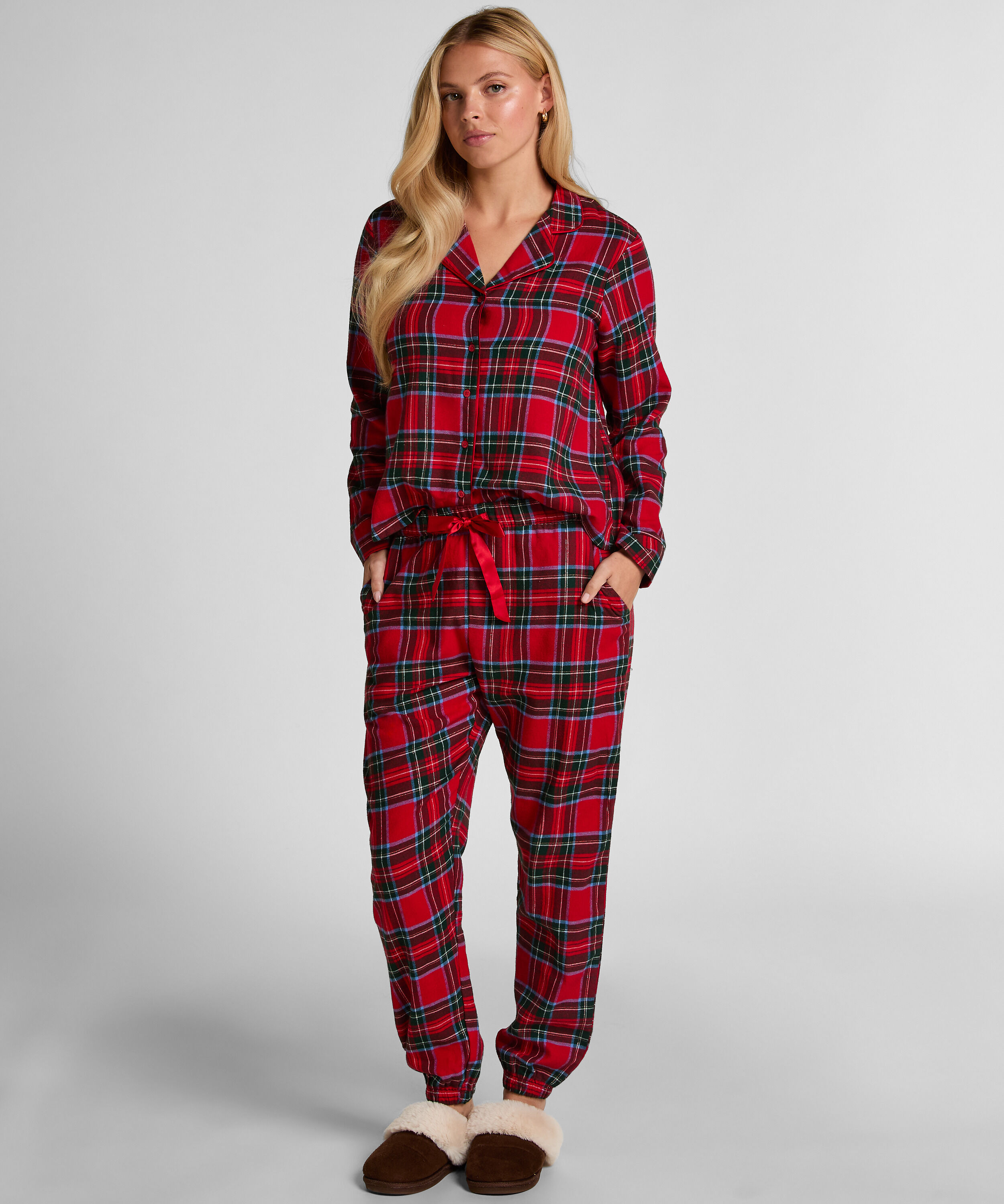 Pyjamahose aus Flanell, Rot