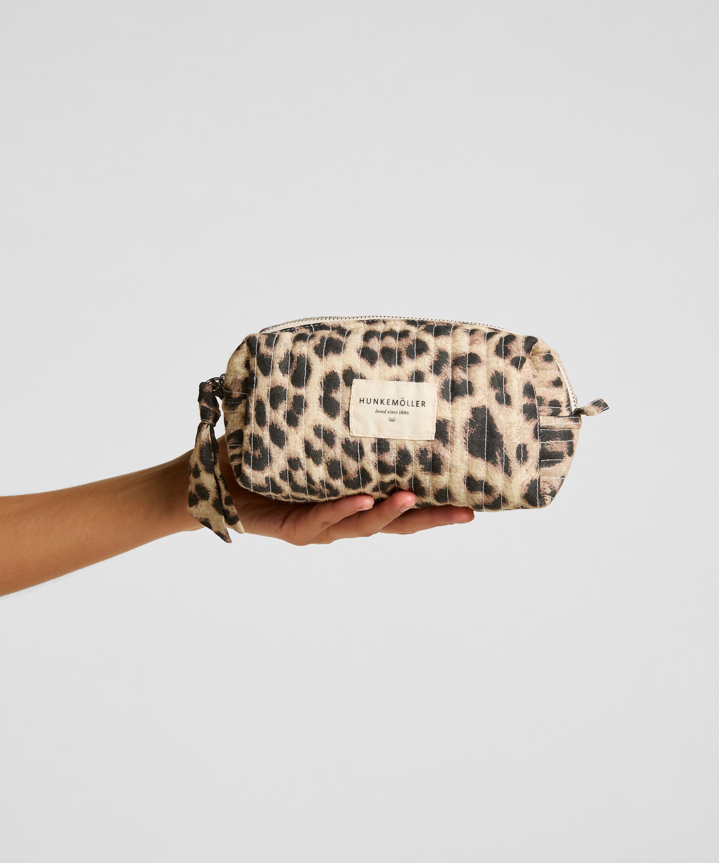 Make-up Tasche Klein Leopard, Weiß