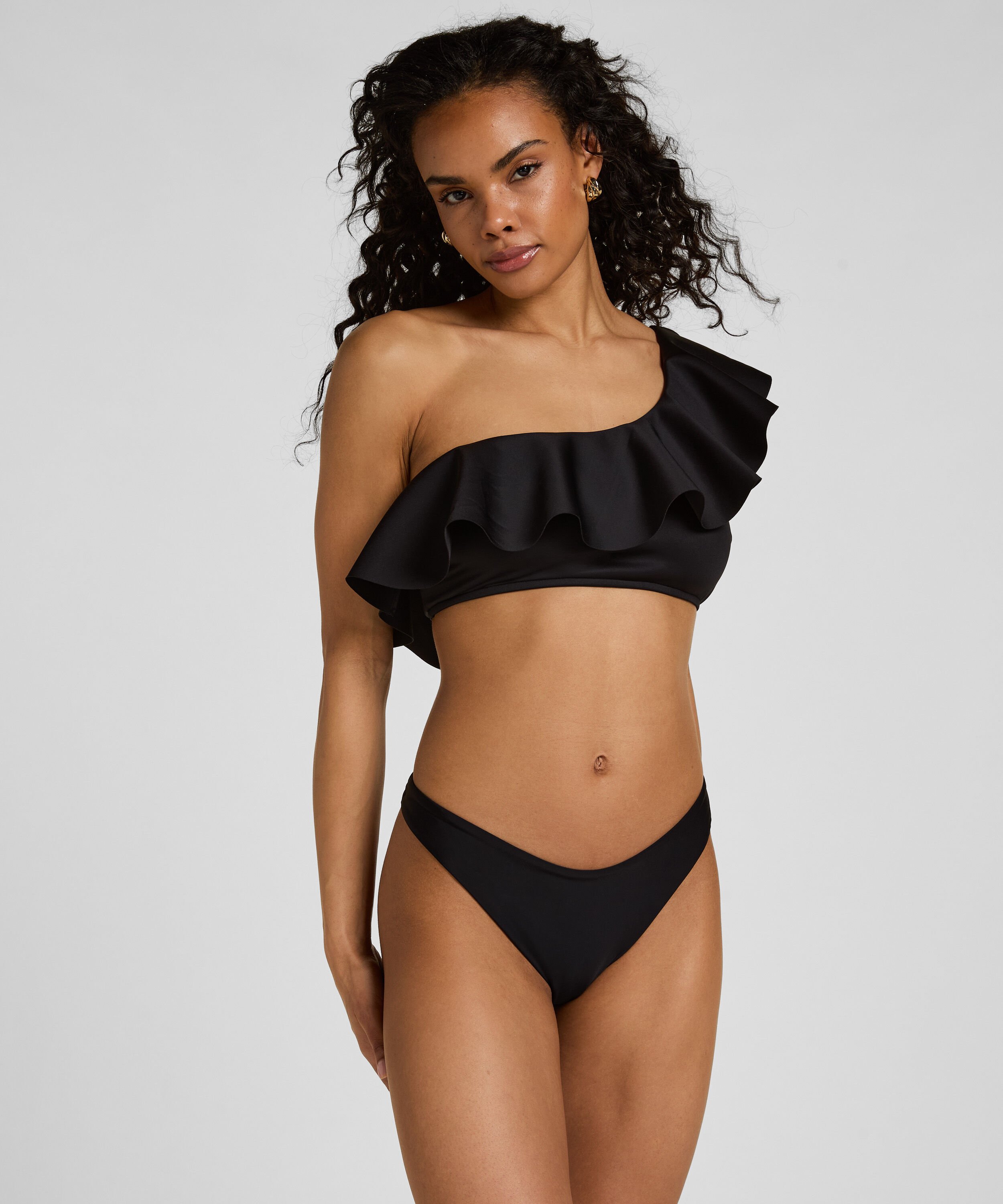 Highleg Bikinihose Luxe, Schwarz