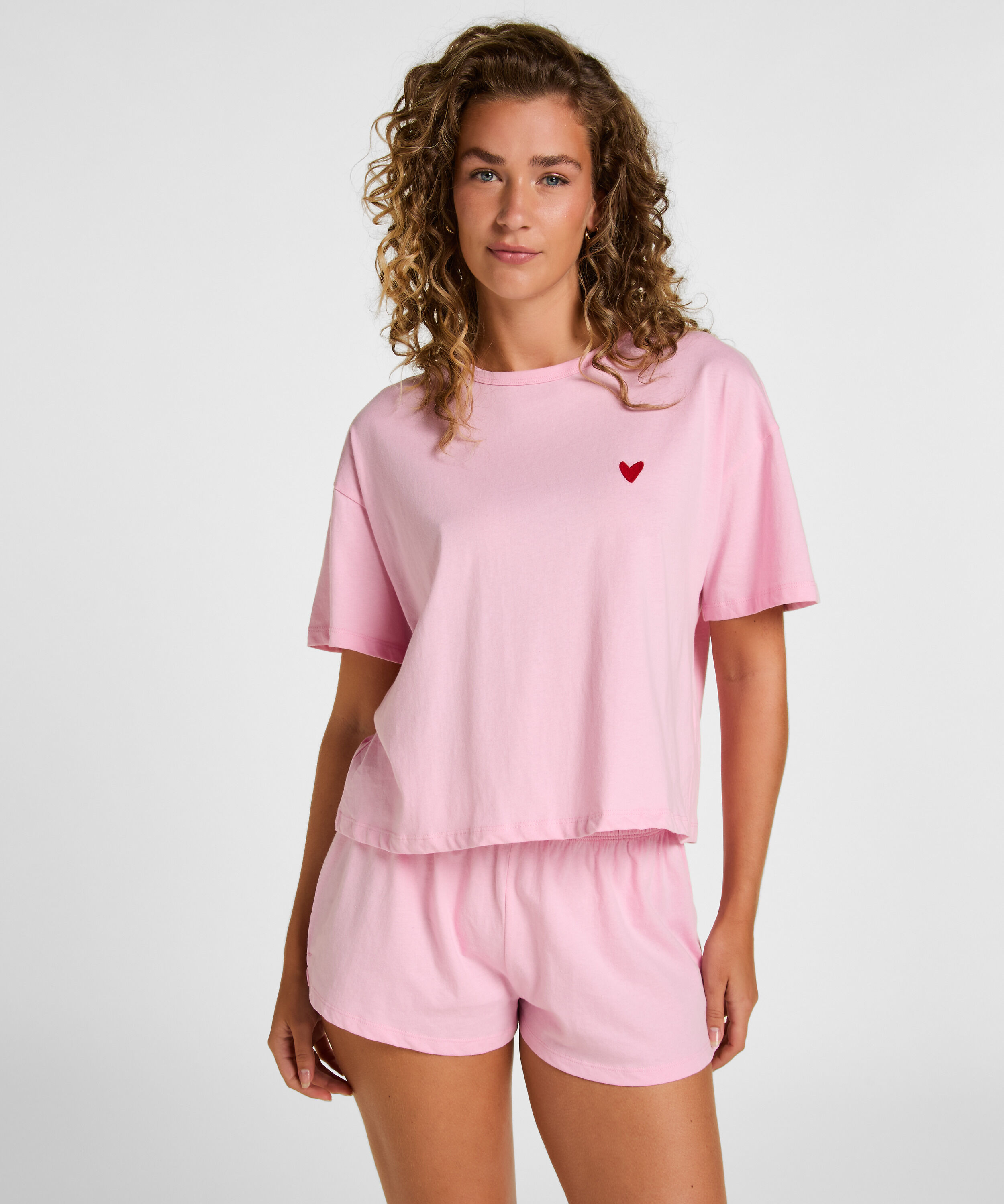 Pyjama-Set aus Baumwolle, Rose Pyjama-Set aus Baumwolle, Rose