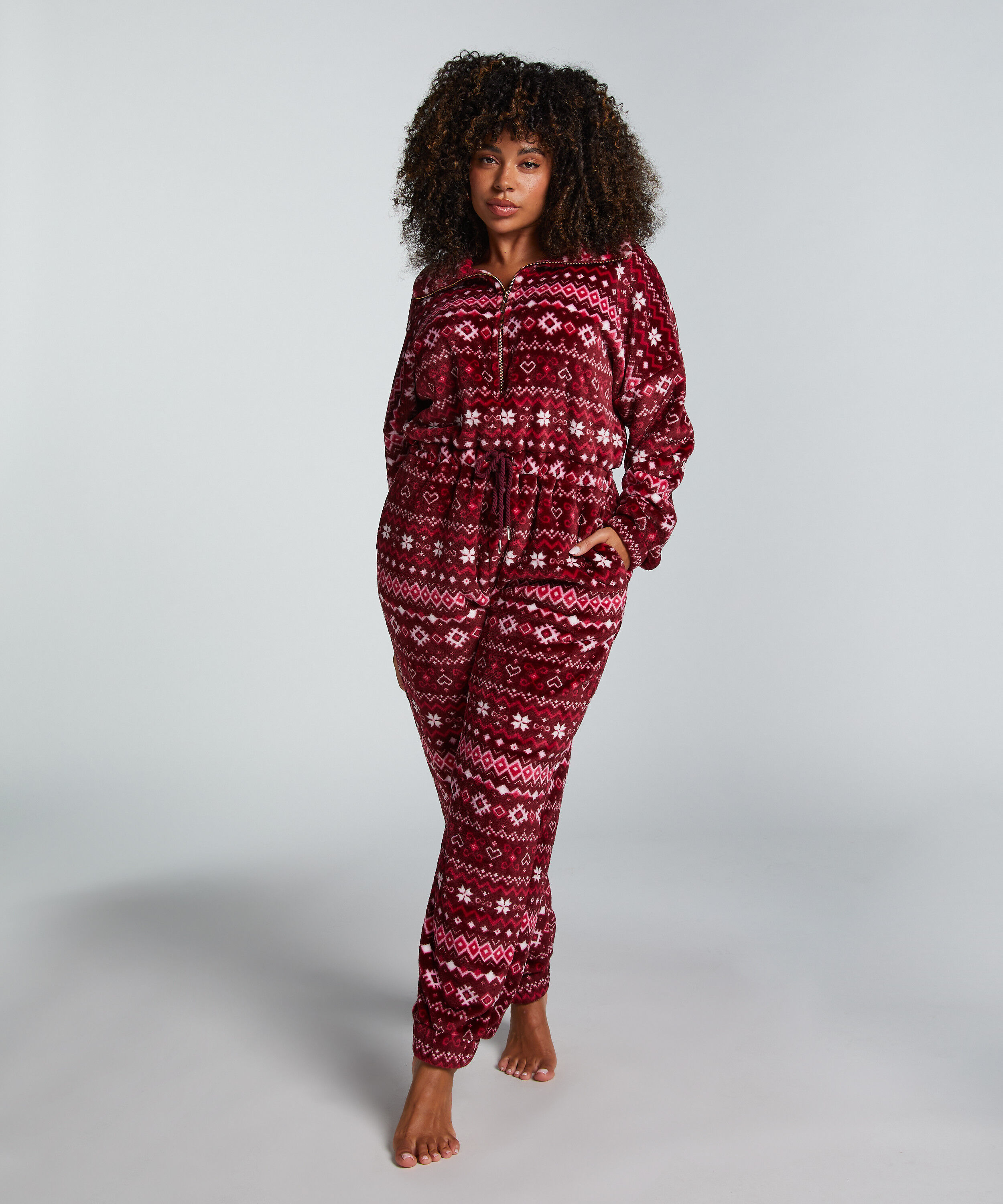 Onesie aus Fleece, Rot