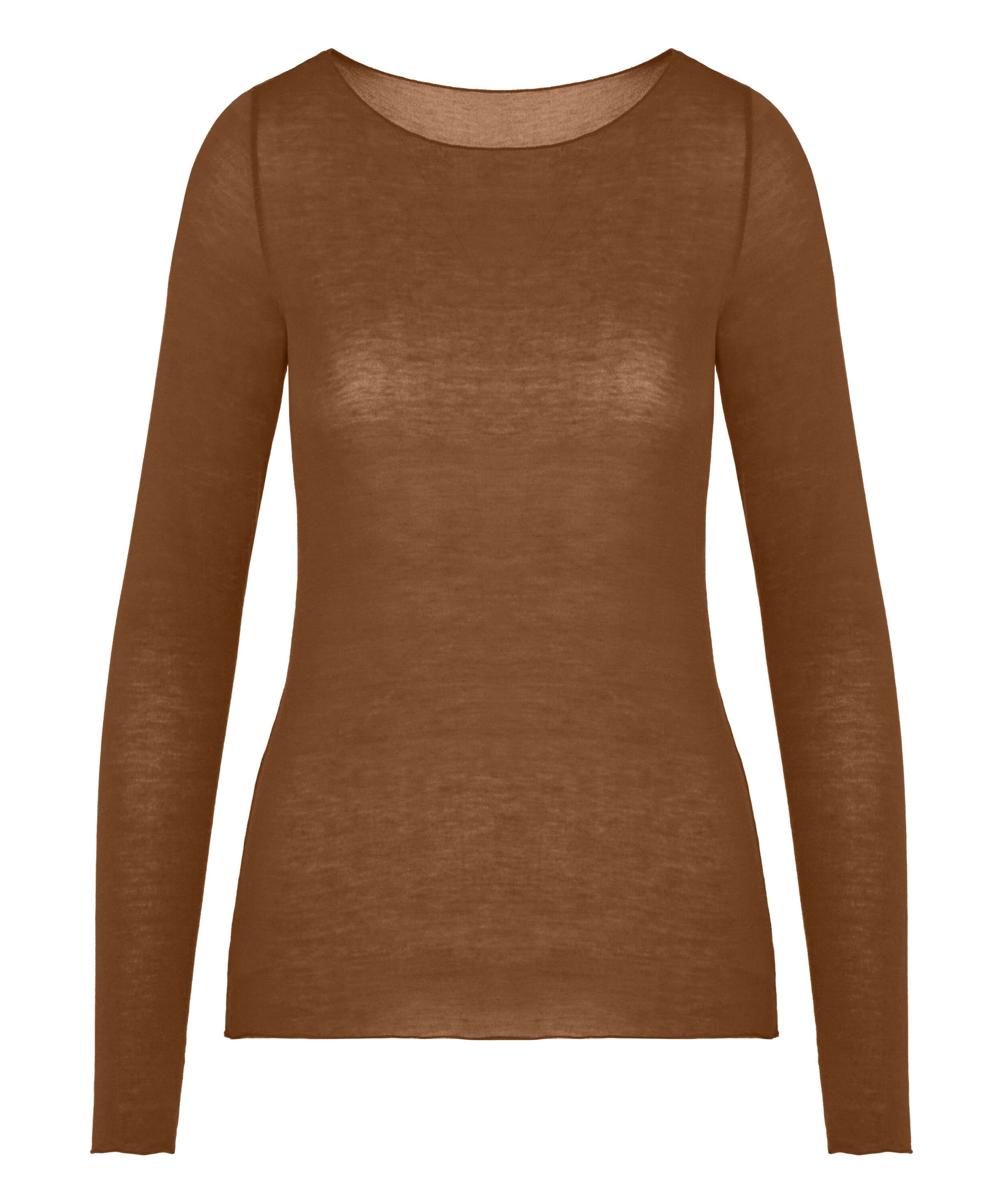 Super Soft Shirt aus Kaschmir-Mix mit U-Boot-Ausschnitt, Braun Super Soft Shirt aus Kaschmir-Mix mit U-Boot-Ausschnitt, Braun