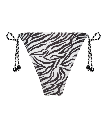 Bikini Slip Cheeky Tanga Doha Zebra, Weiß