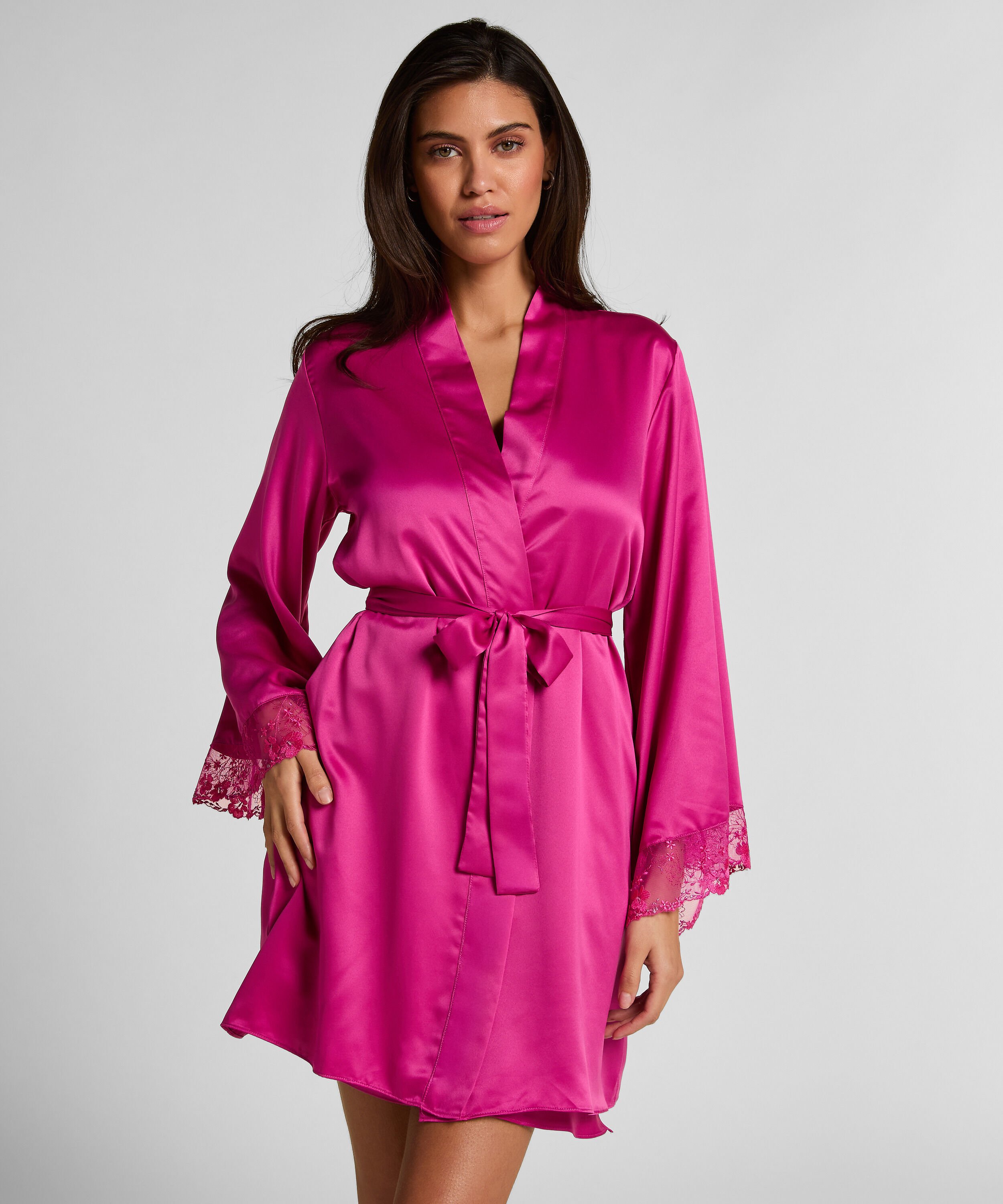 Peonie Kimono Satin, Rose Peonie Kimono Satin, Rose