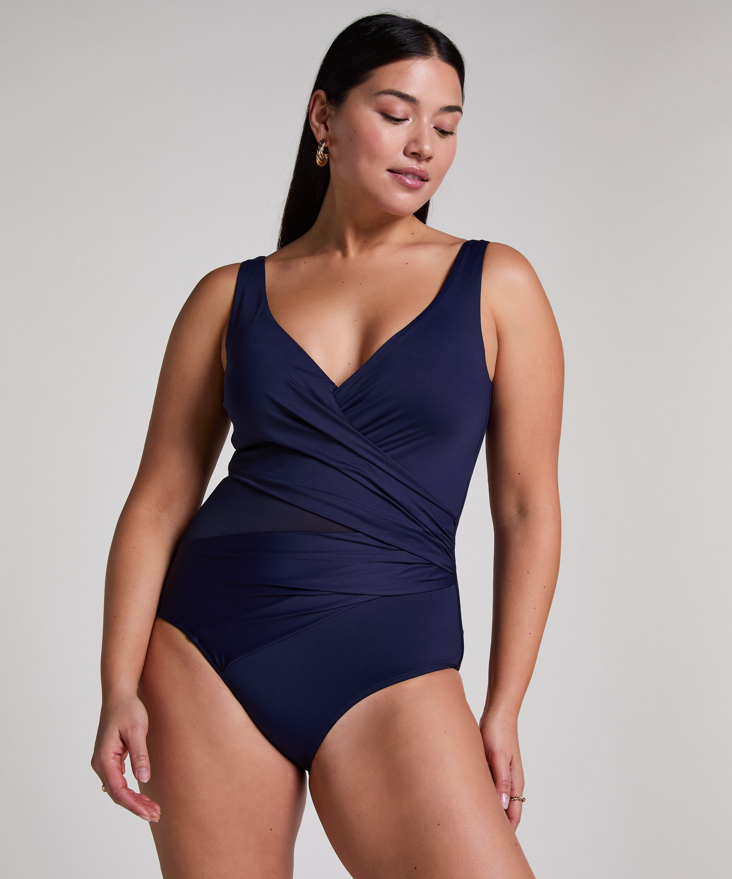 Badeanzug Shaping Shell Mesh, Blau