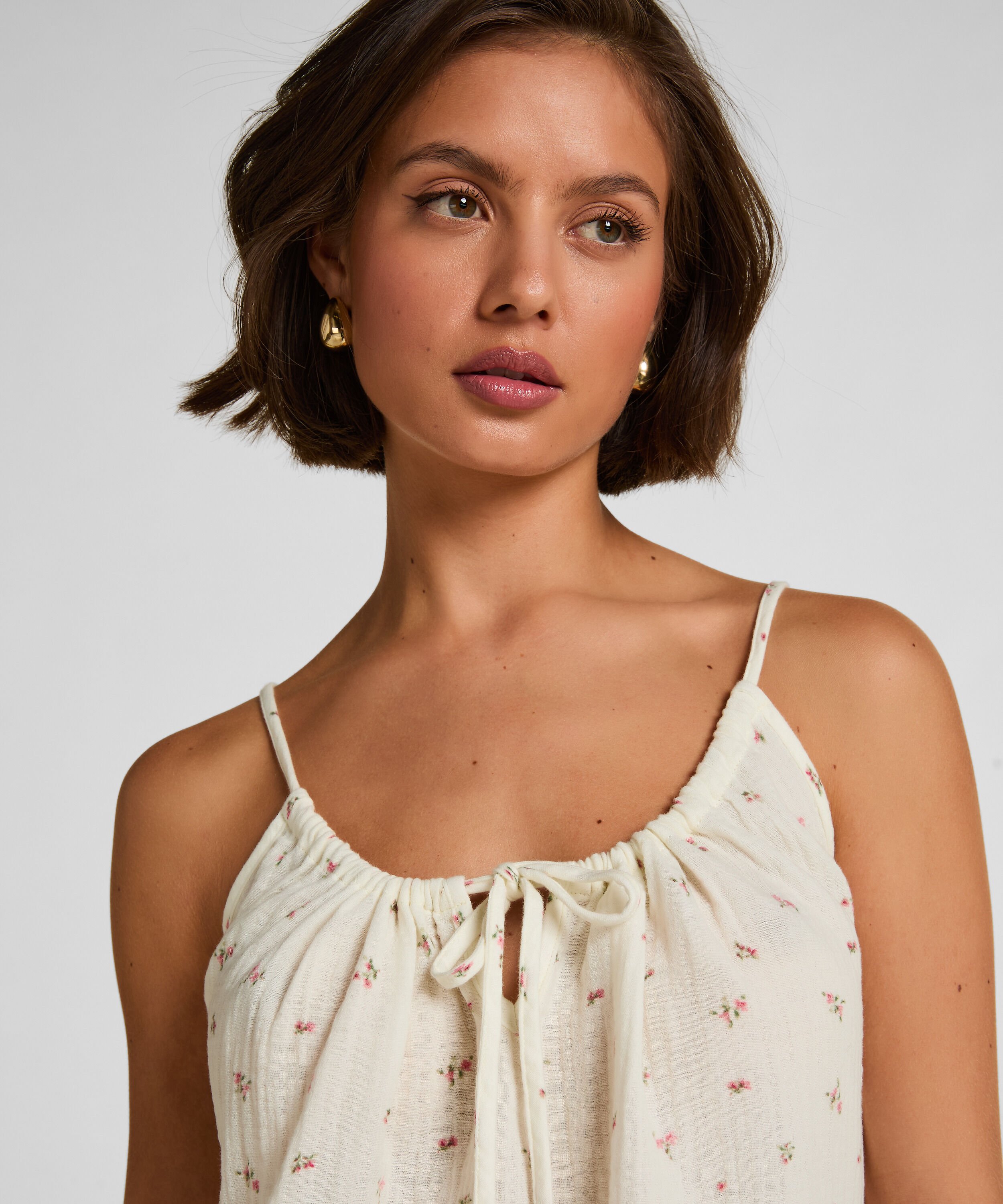 Musselin-Slipdress, Weiß