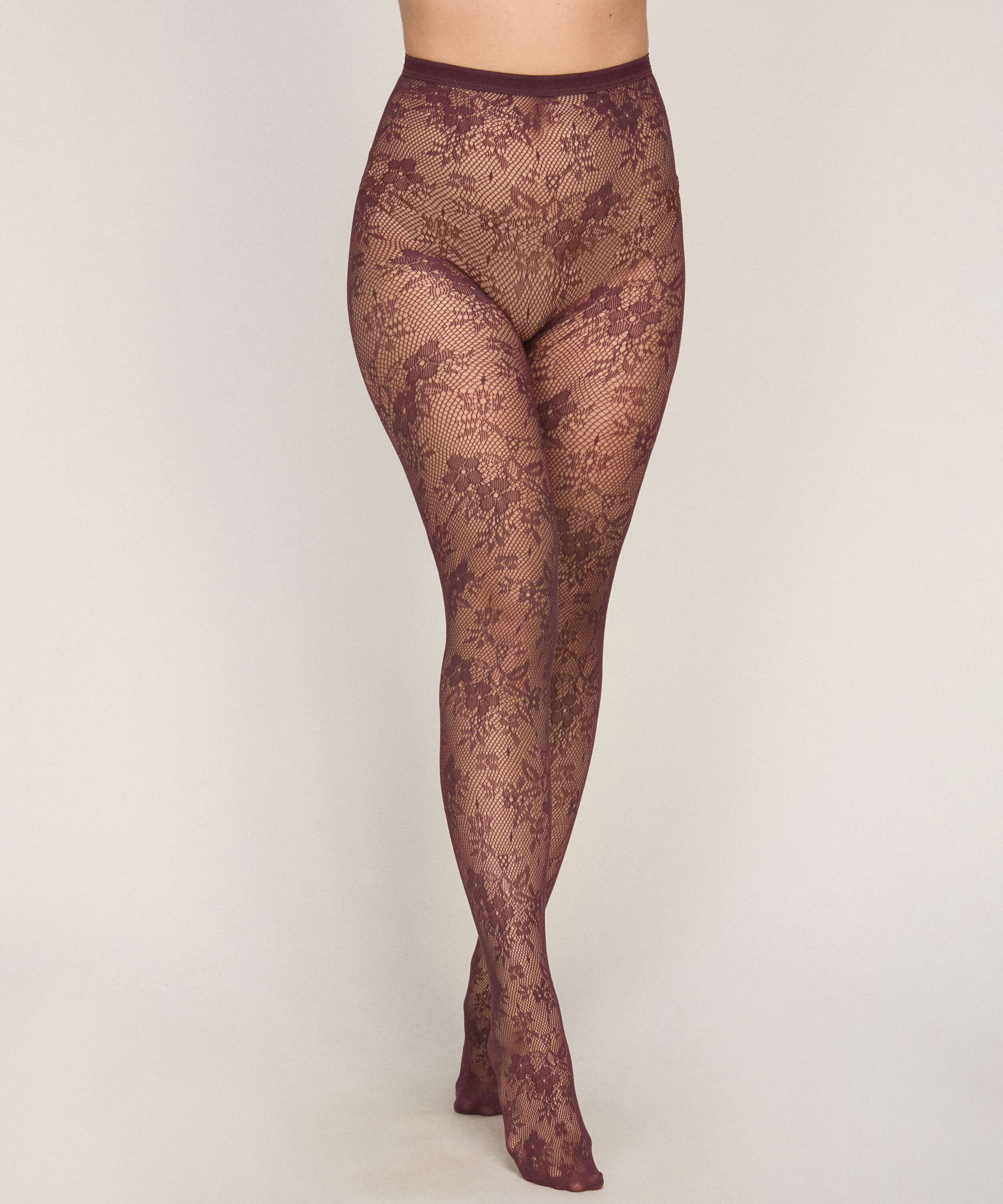 Strumpfhose Allover Lace Fishnet, Lila Strumpfhose Allover Lace Fishnet, Lila