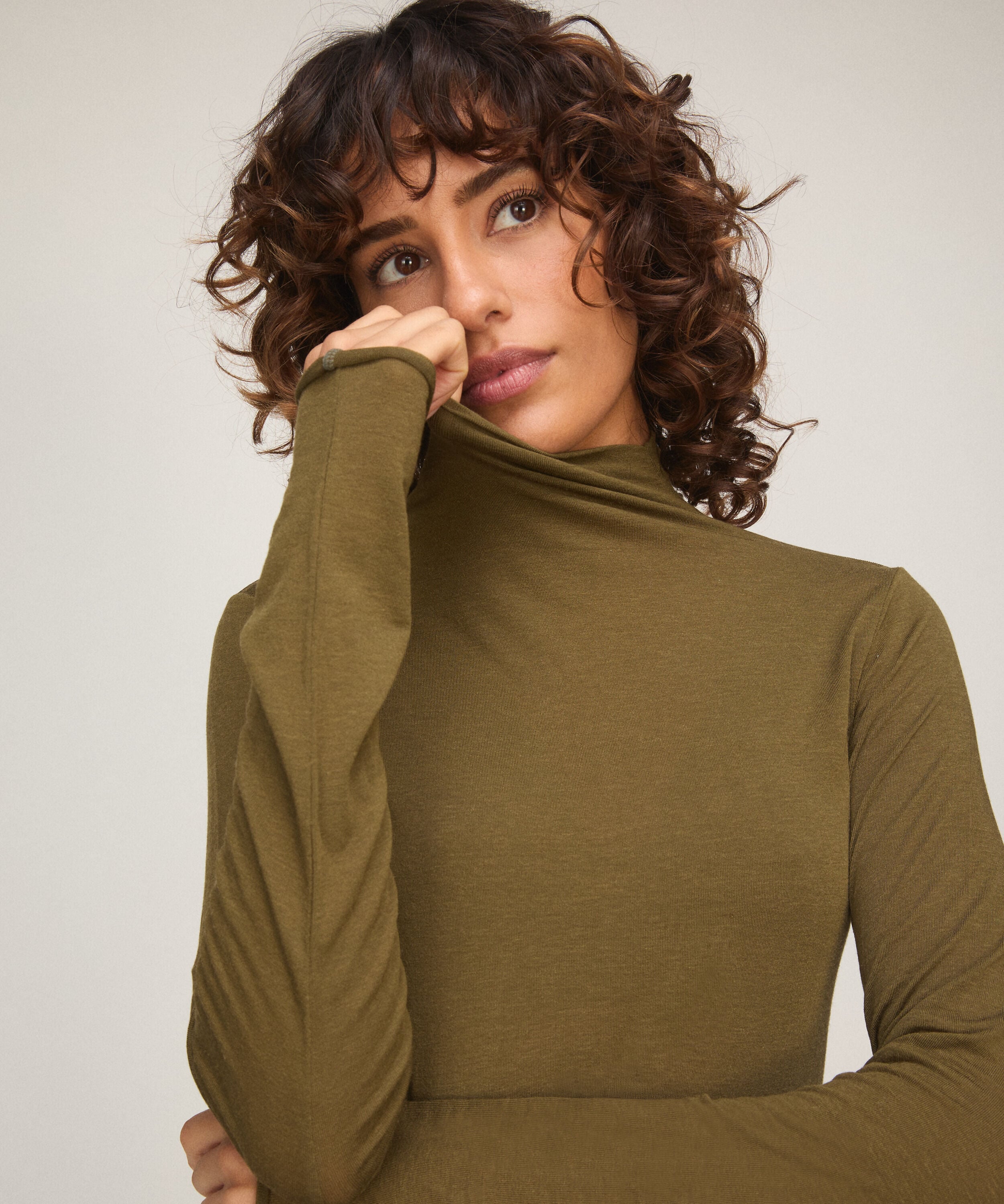 Super Soft Shirt aus Kaschmir-Mix mit Rollkragen, Grün