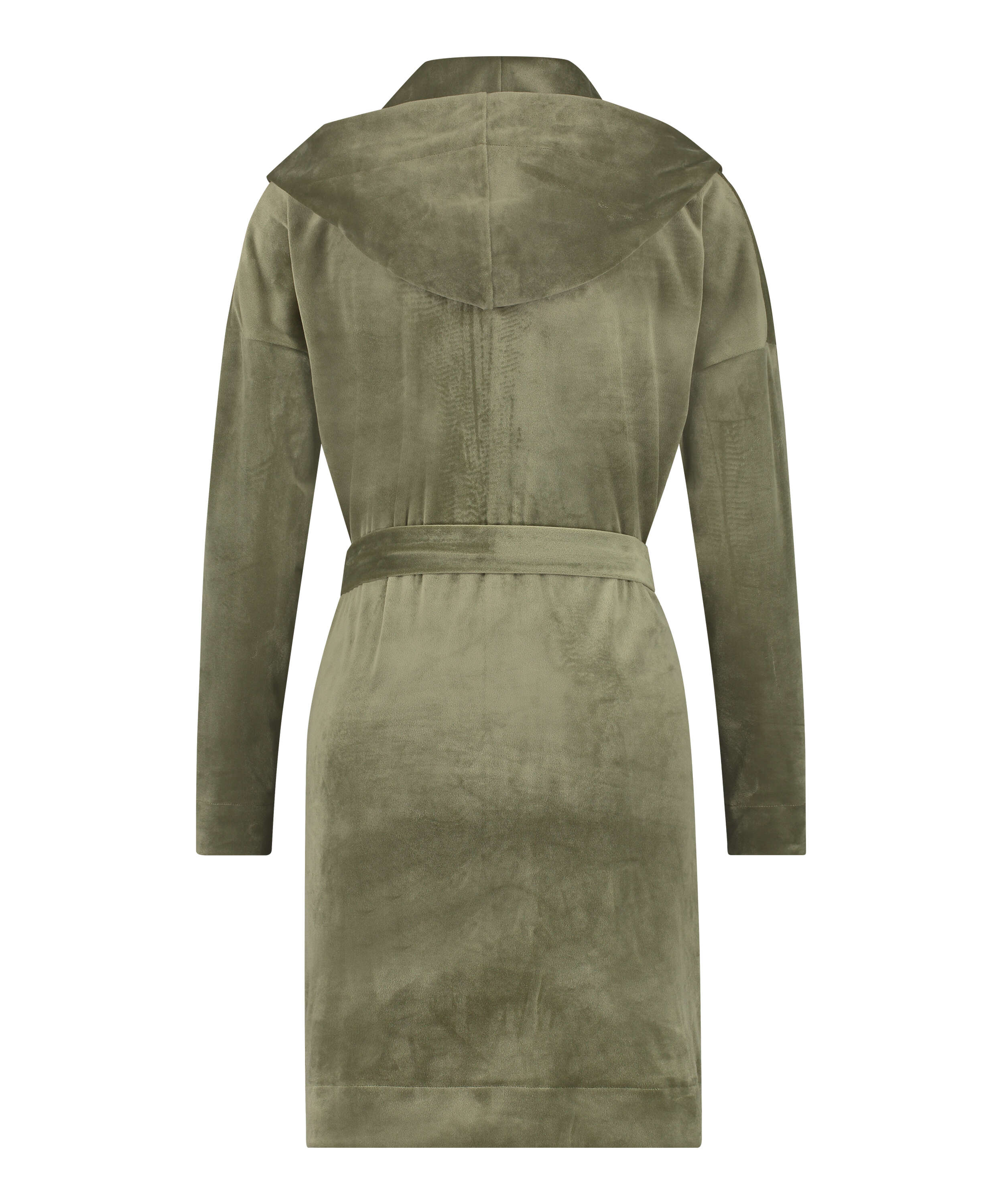 Kurzer Bademantel Velours, gr&uuml;n, main