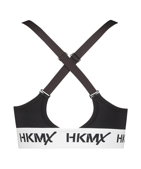 HKMX Sport-BH The Crop Logo Level 1, Schwarz