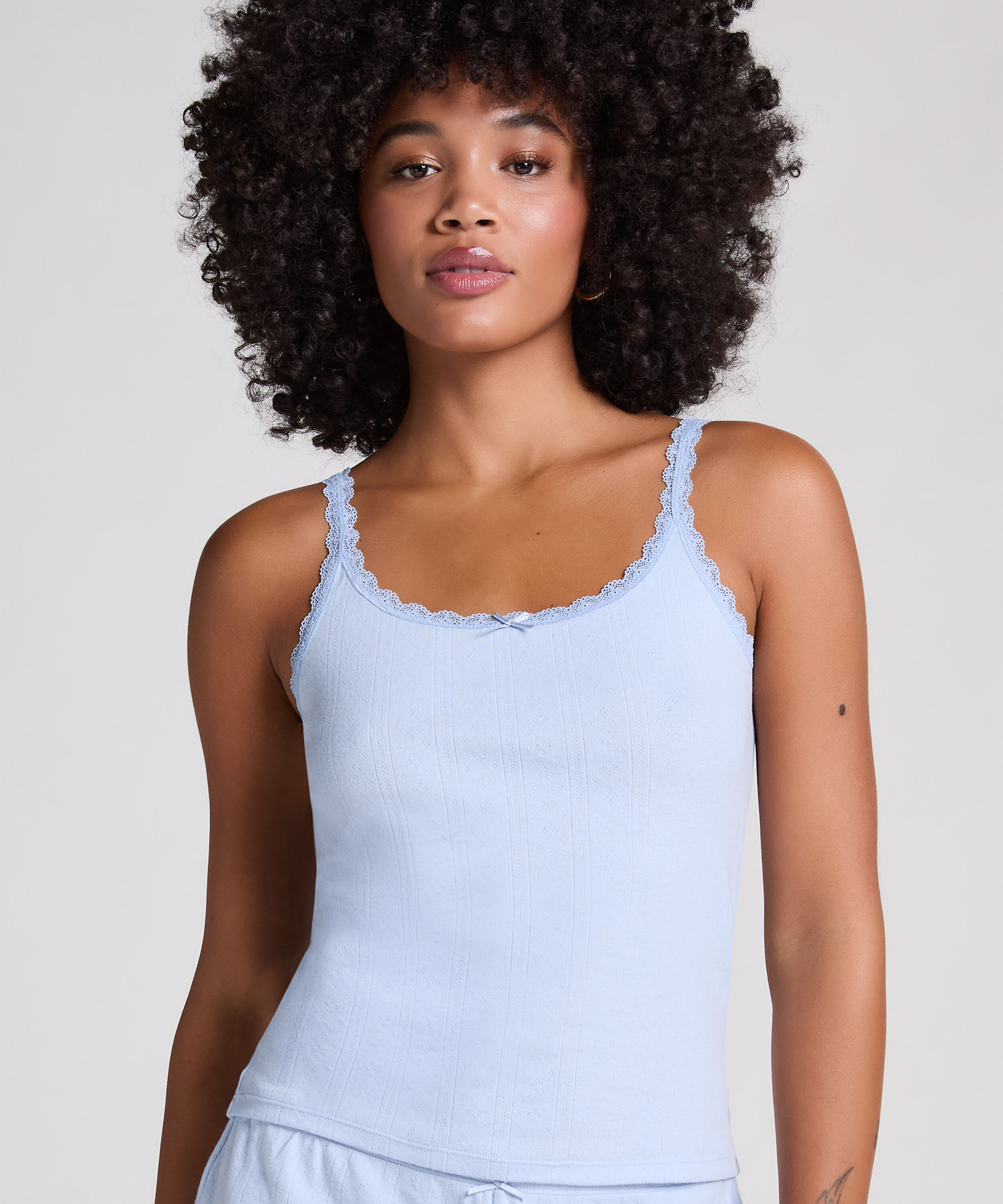 Pointelle-Unterhemd, Blau