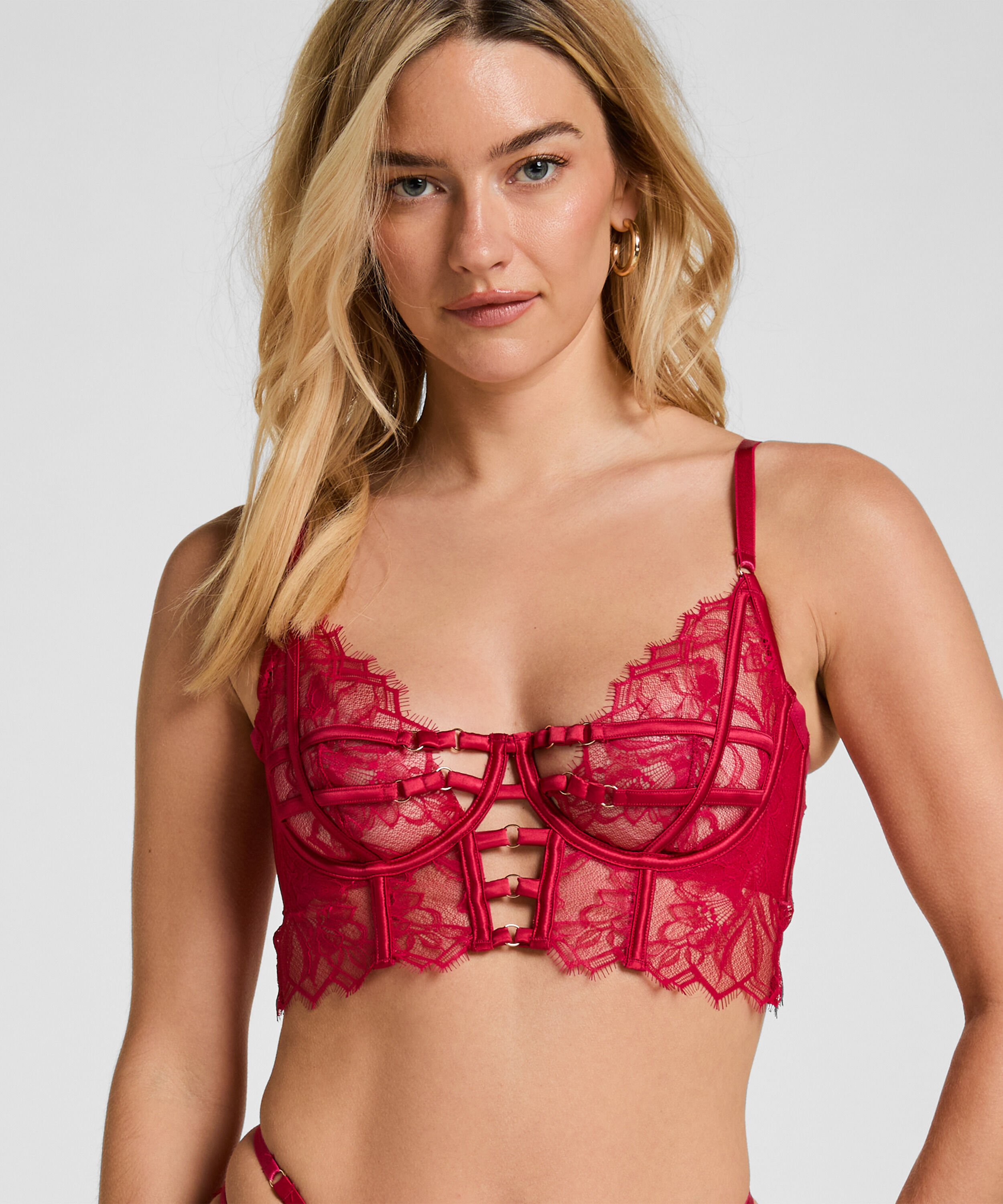 Unwattierter Longline mit Bügel-BH Bea, Rose