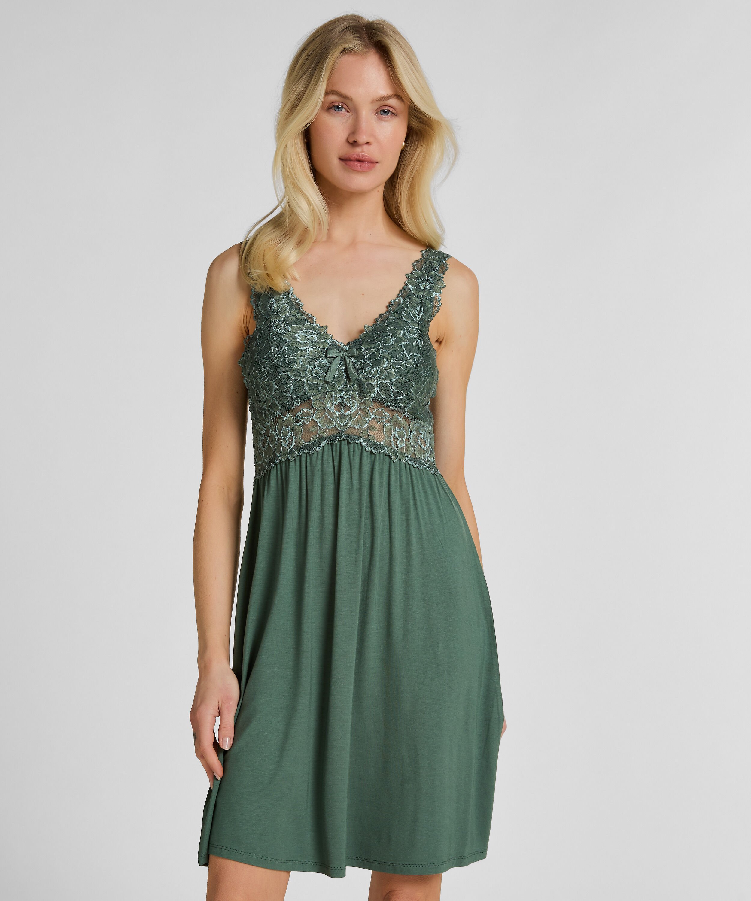 Slipdress Nora Lace, Grün
