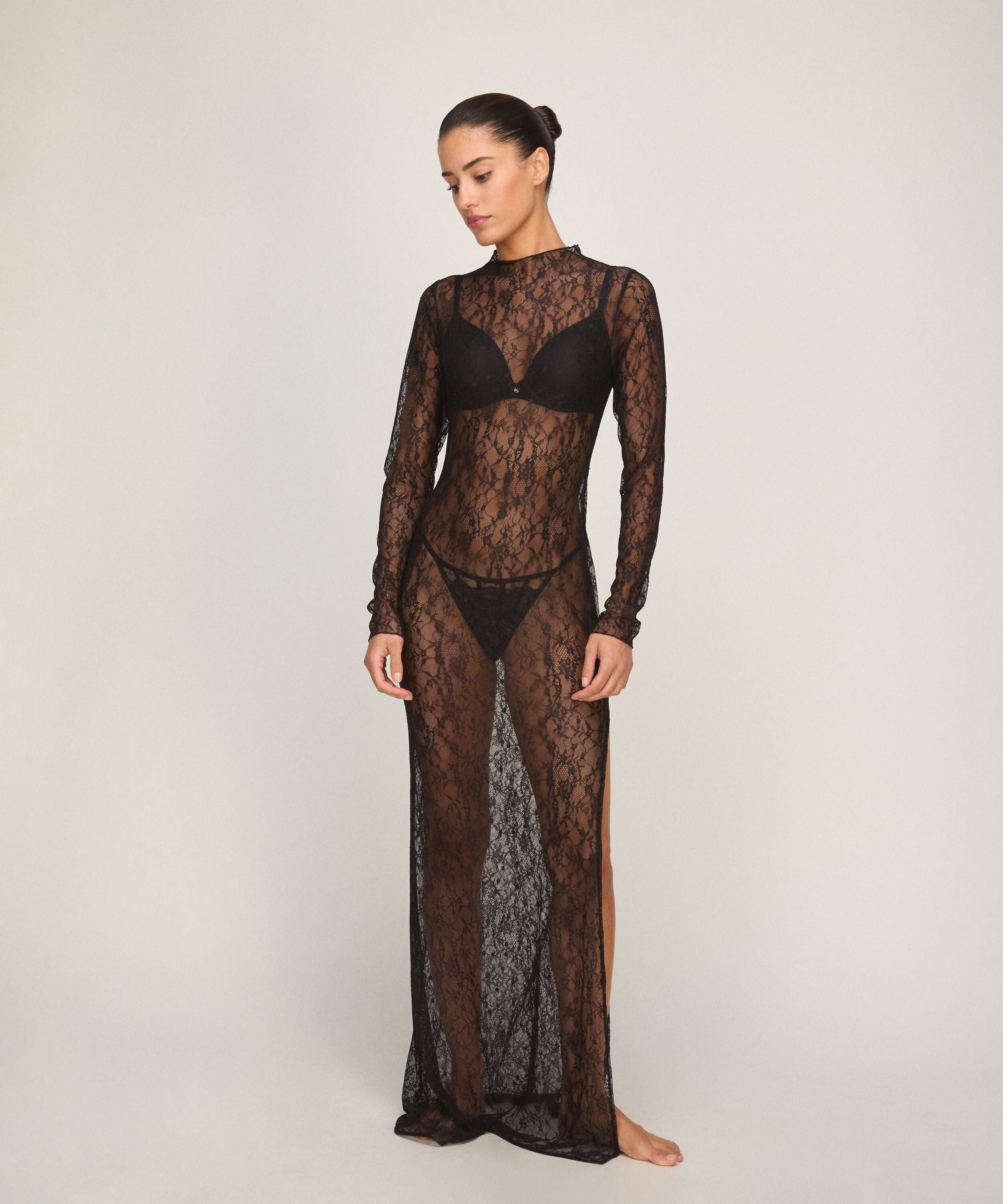Slipdress Allover Lace, Schwarz Slipdress Allover Lace, Schwarz