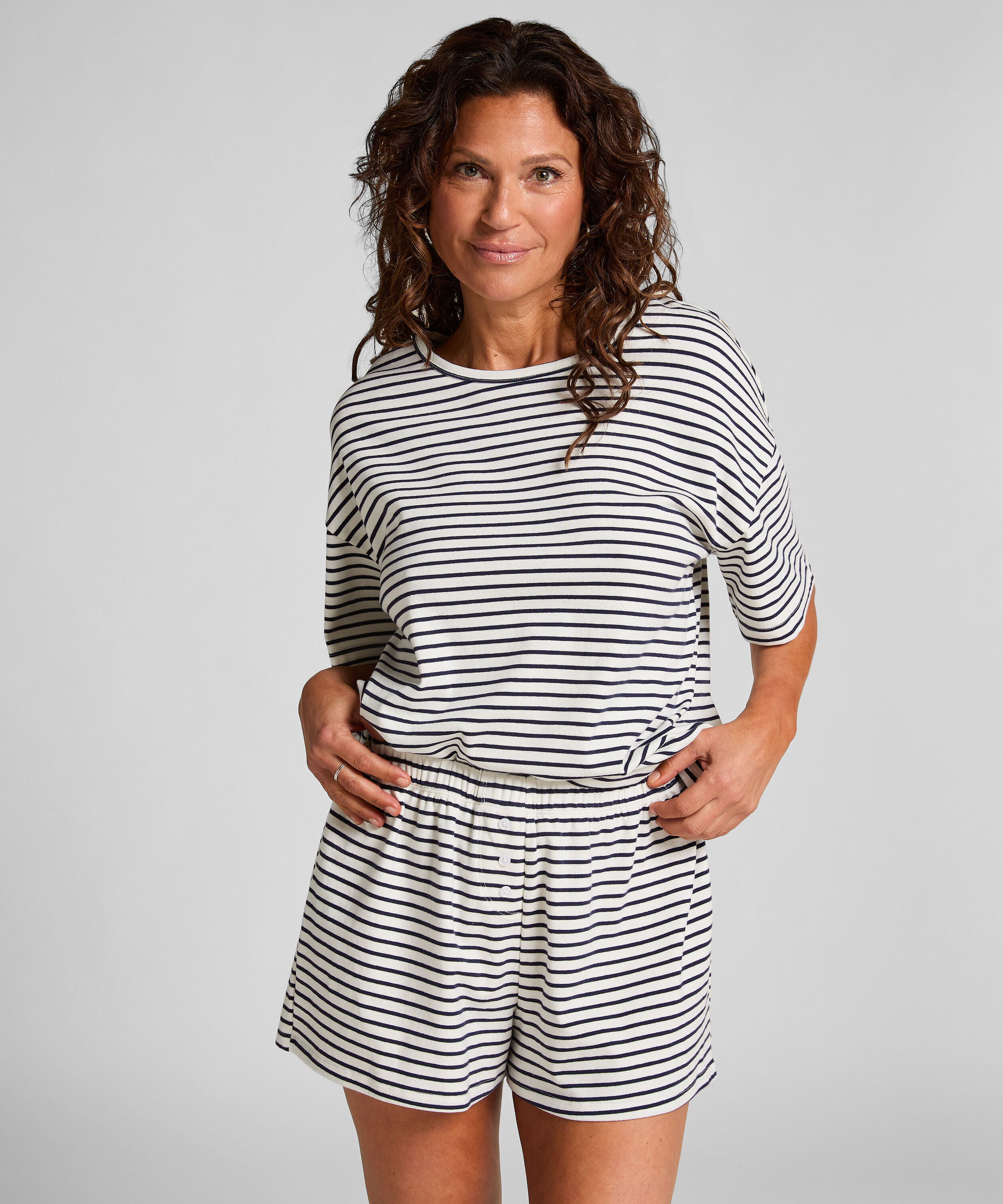 Pyjama-Set Jersey, Blau
