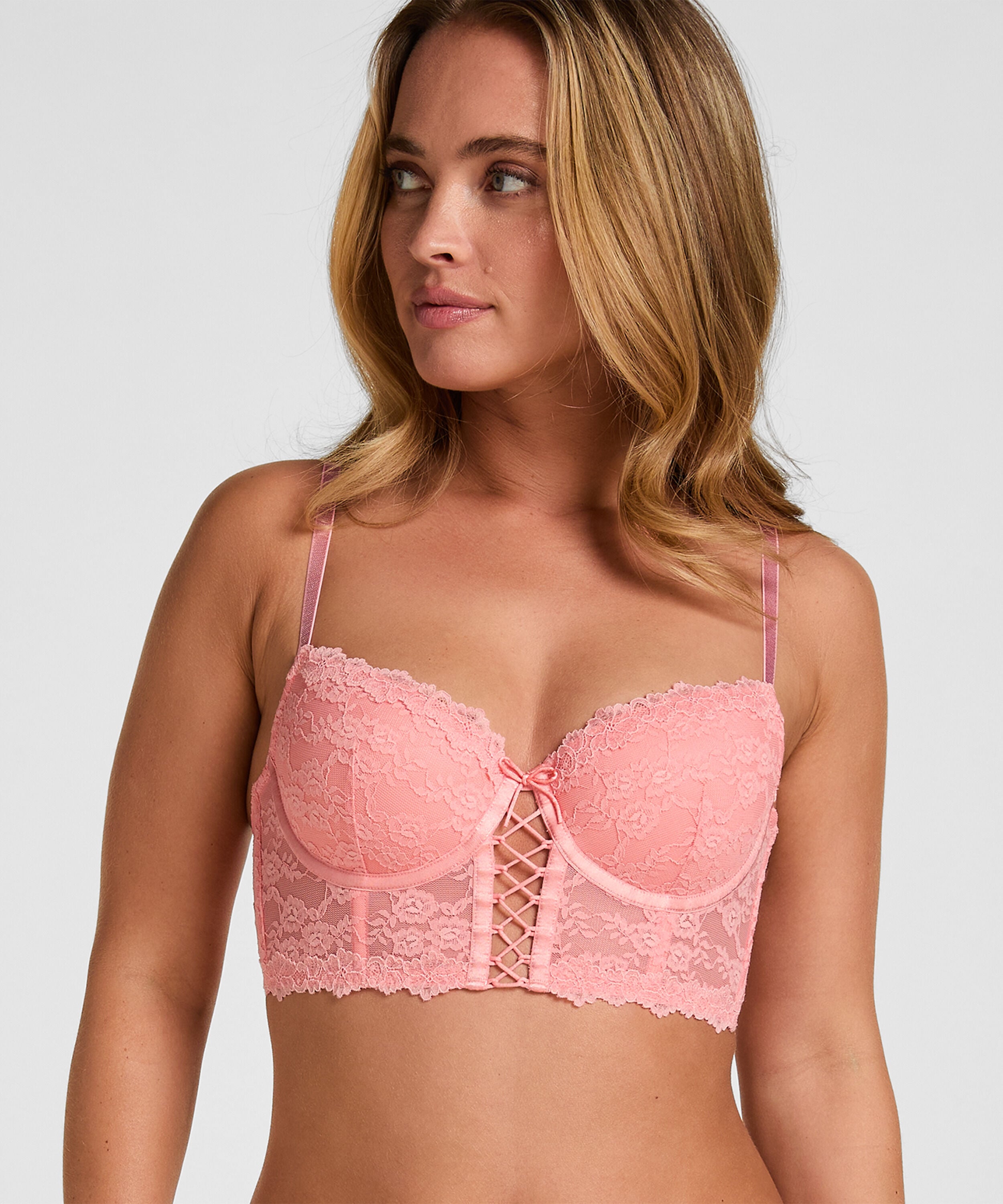Padded Underwired Longline Bra Aveline, Rose