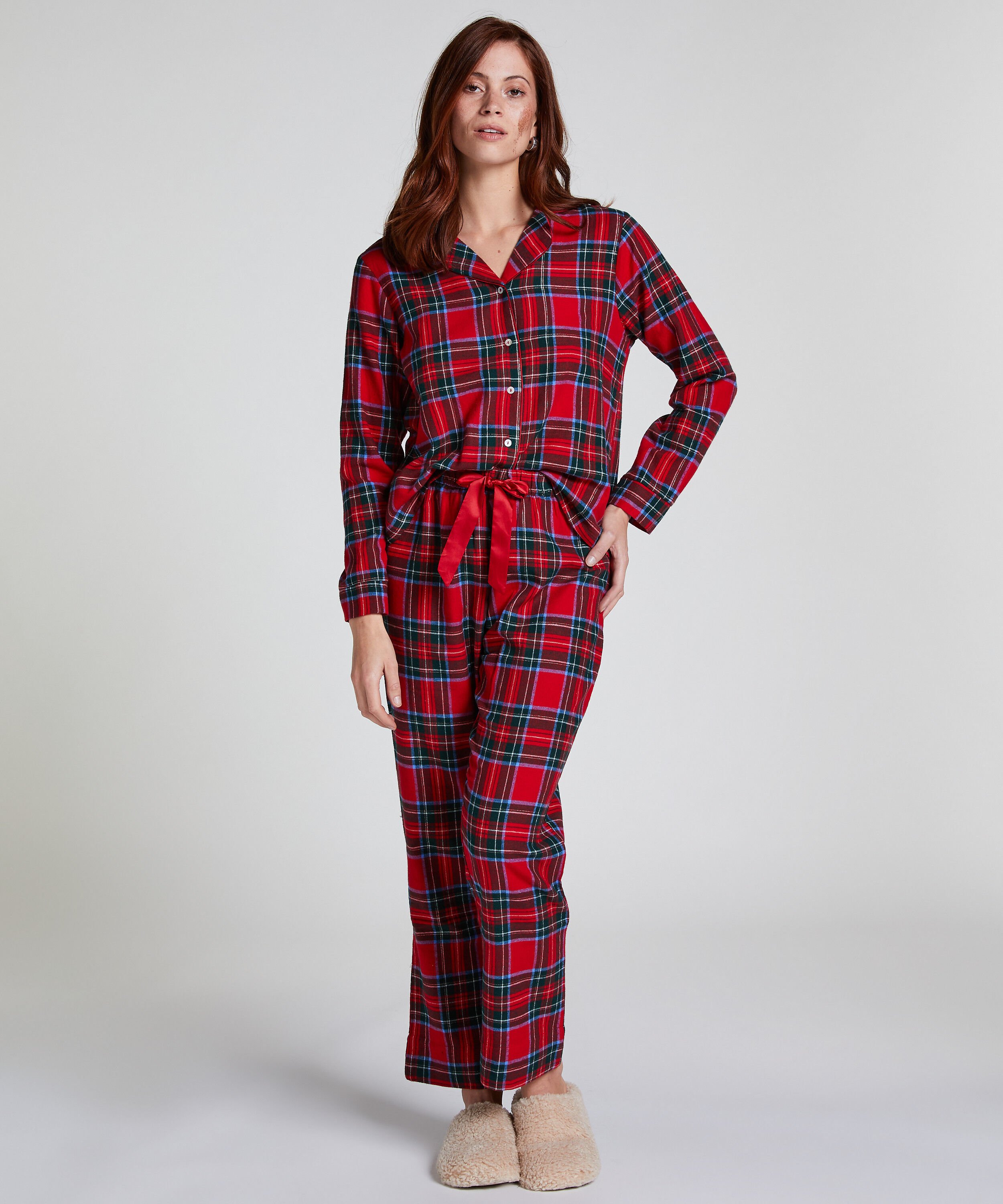 Pyjamaset Flannel, Rot Pyjamaset Flannel, Rot